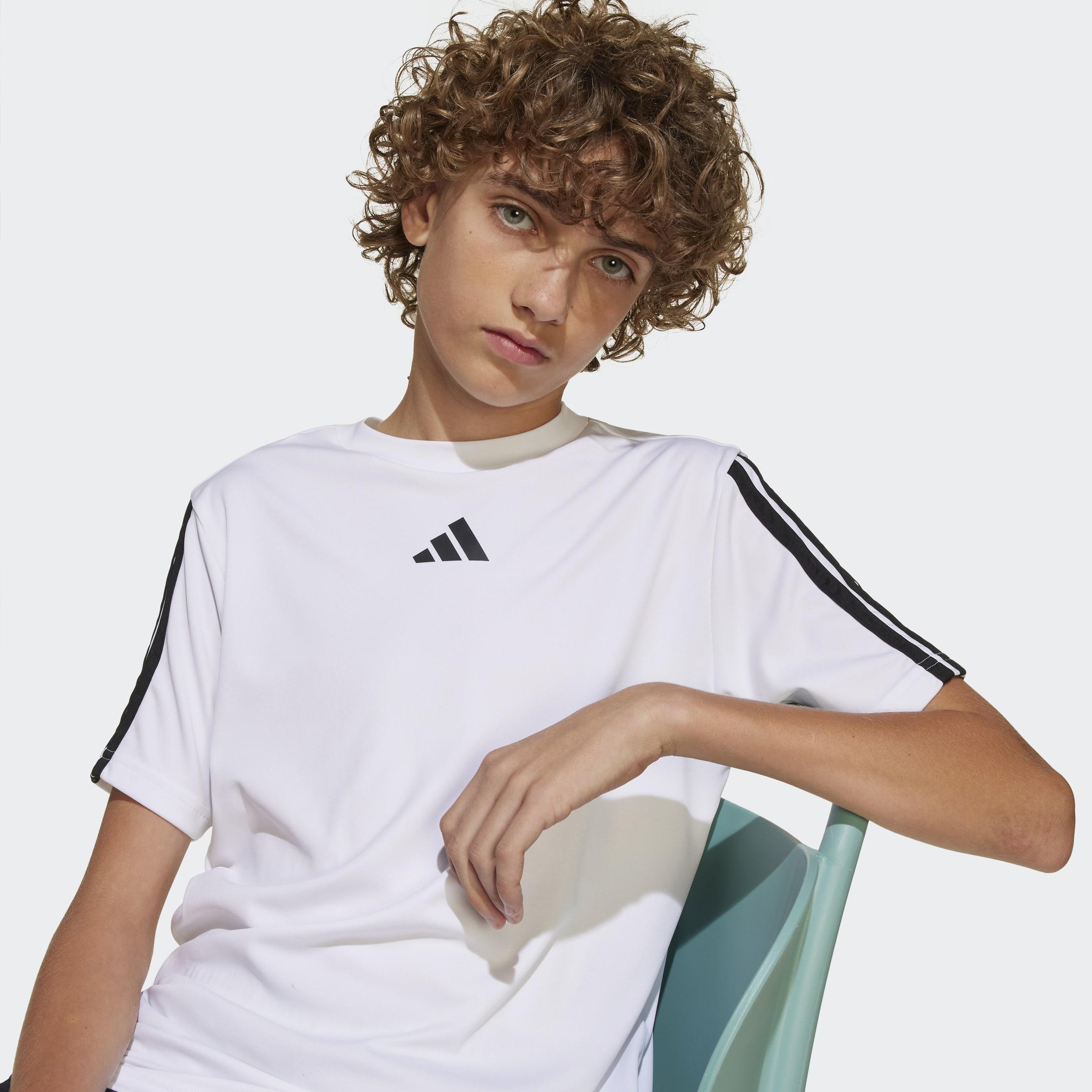 Kids Train Essentials 3-Stripes T-Shirt, White, A701_ONE, large image number 8