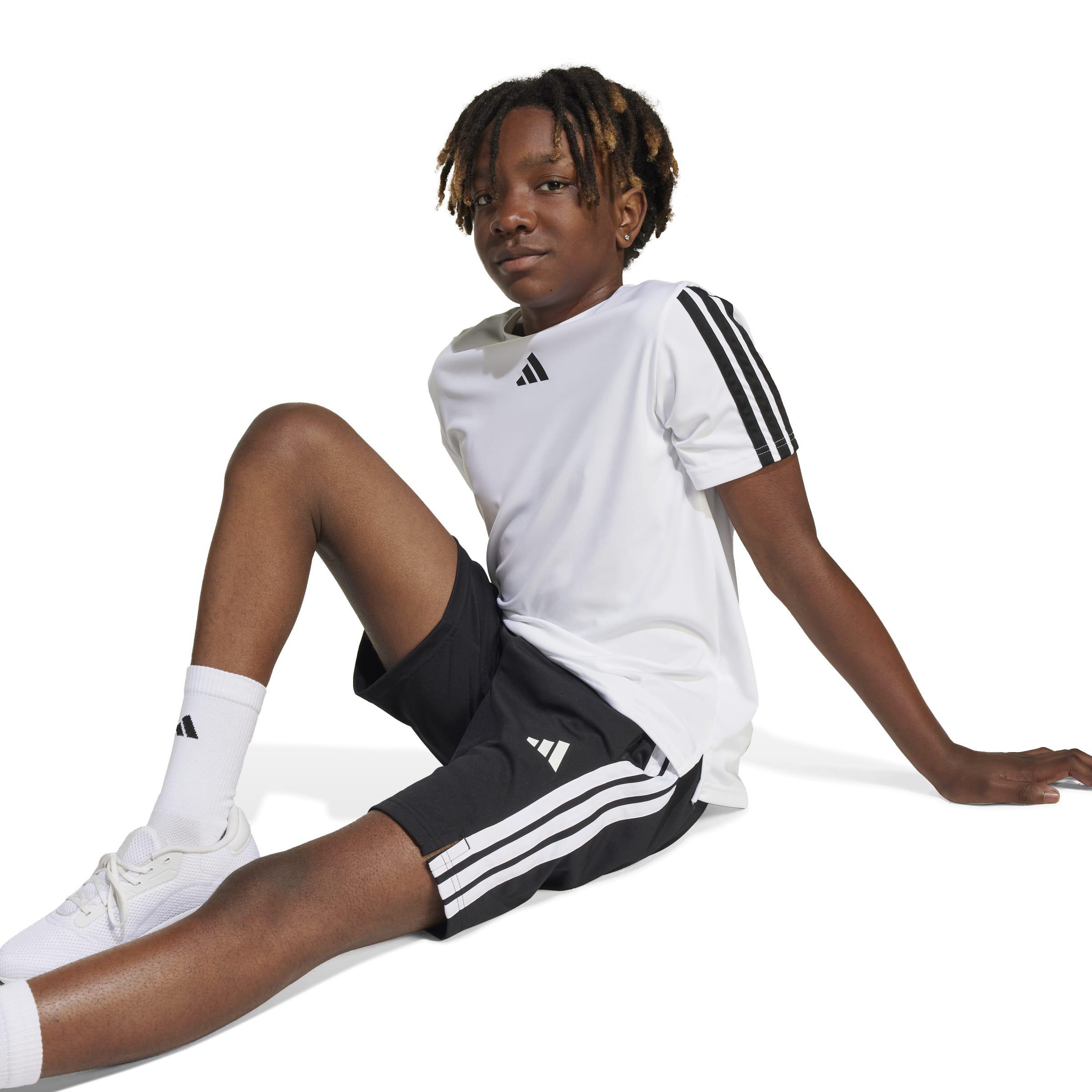 Kids Unisex Train Essentials 3-Stripes Shorts, Black, A701_ONE, large image number 3