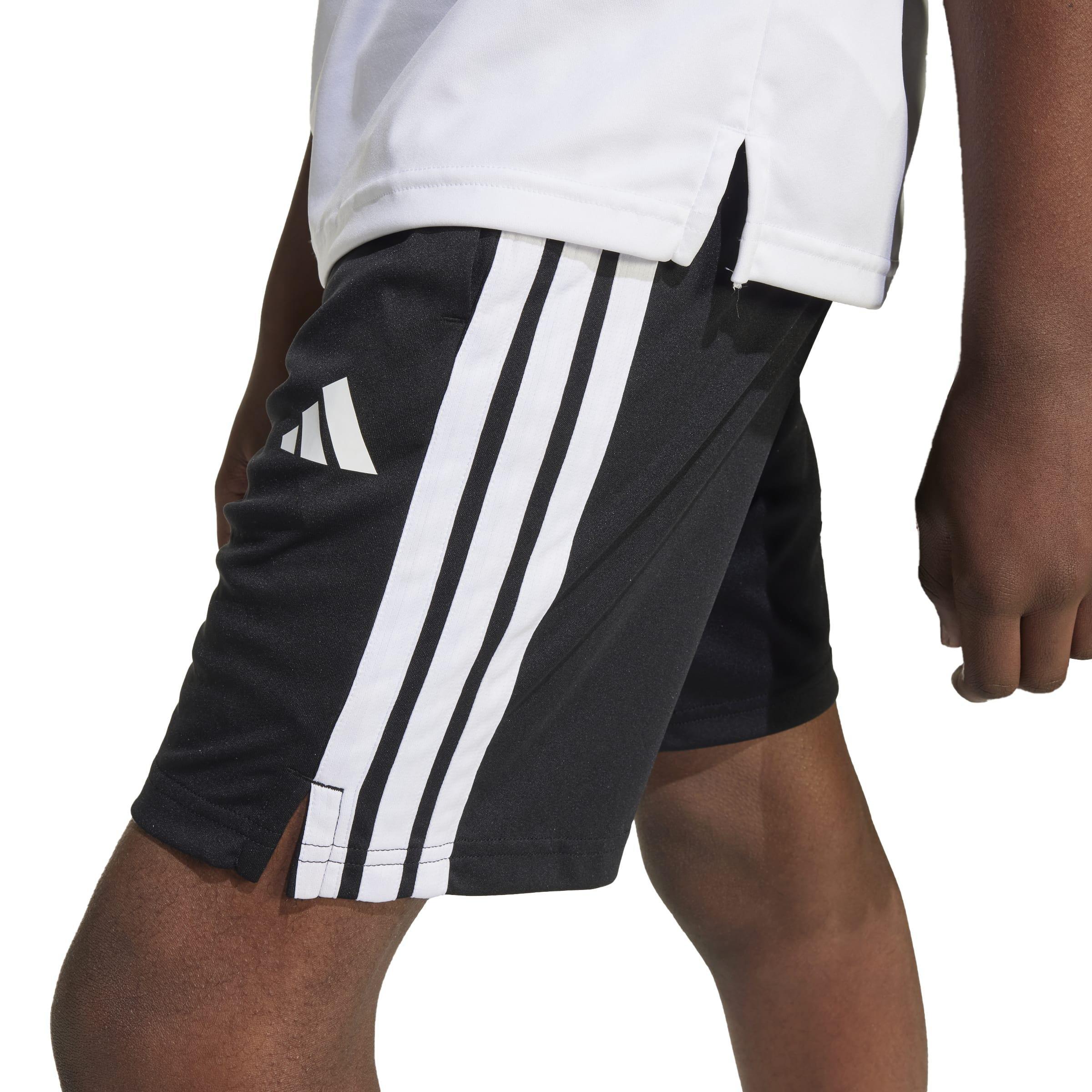 Kids Unisex Train Essentials 3-Stripes Shorts, Black, A701_ONE, large image number 4