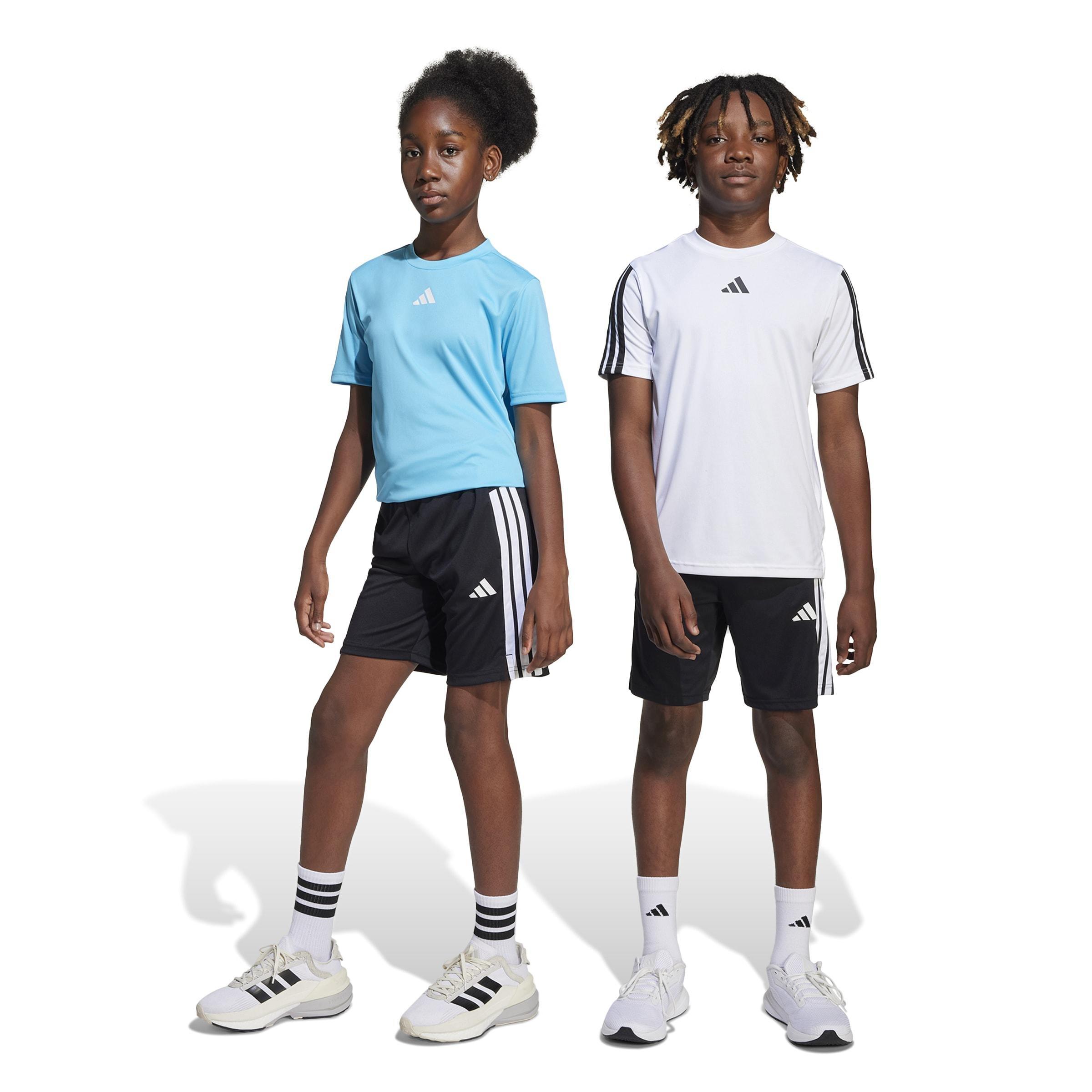 Kids Unisex Train Essentials 3-Stripes Shorts, Black, A701_ONE, large image number 5