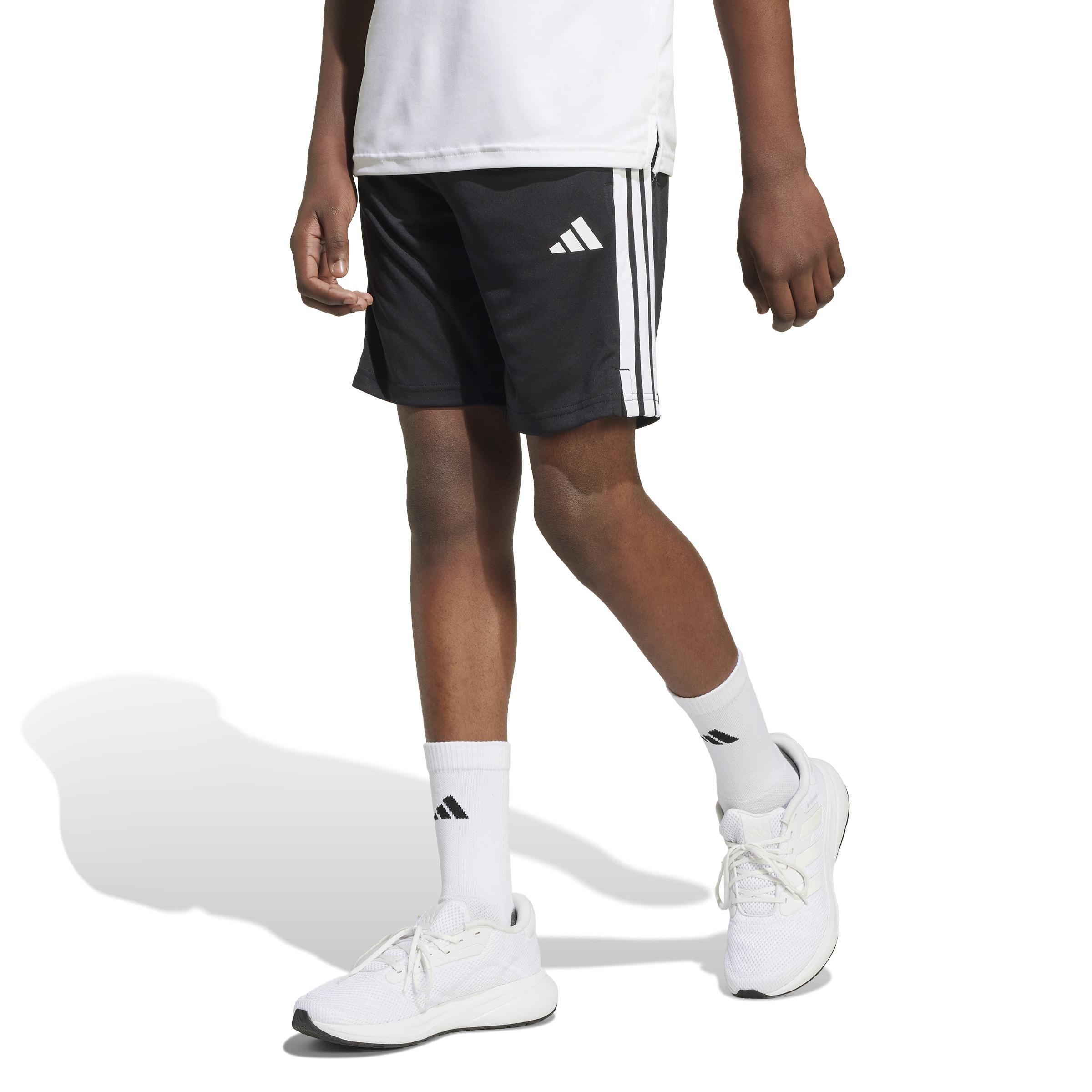 Kids Unisex Train Essentials 3-Stripes Shorts, Black, A701_ONE, large image number 6