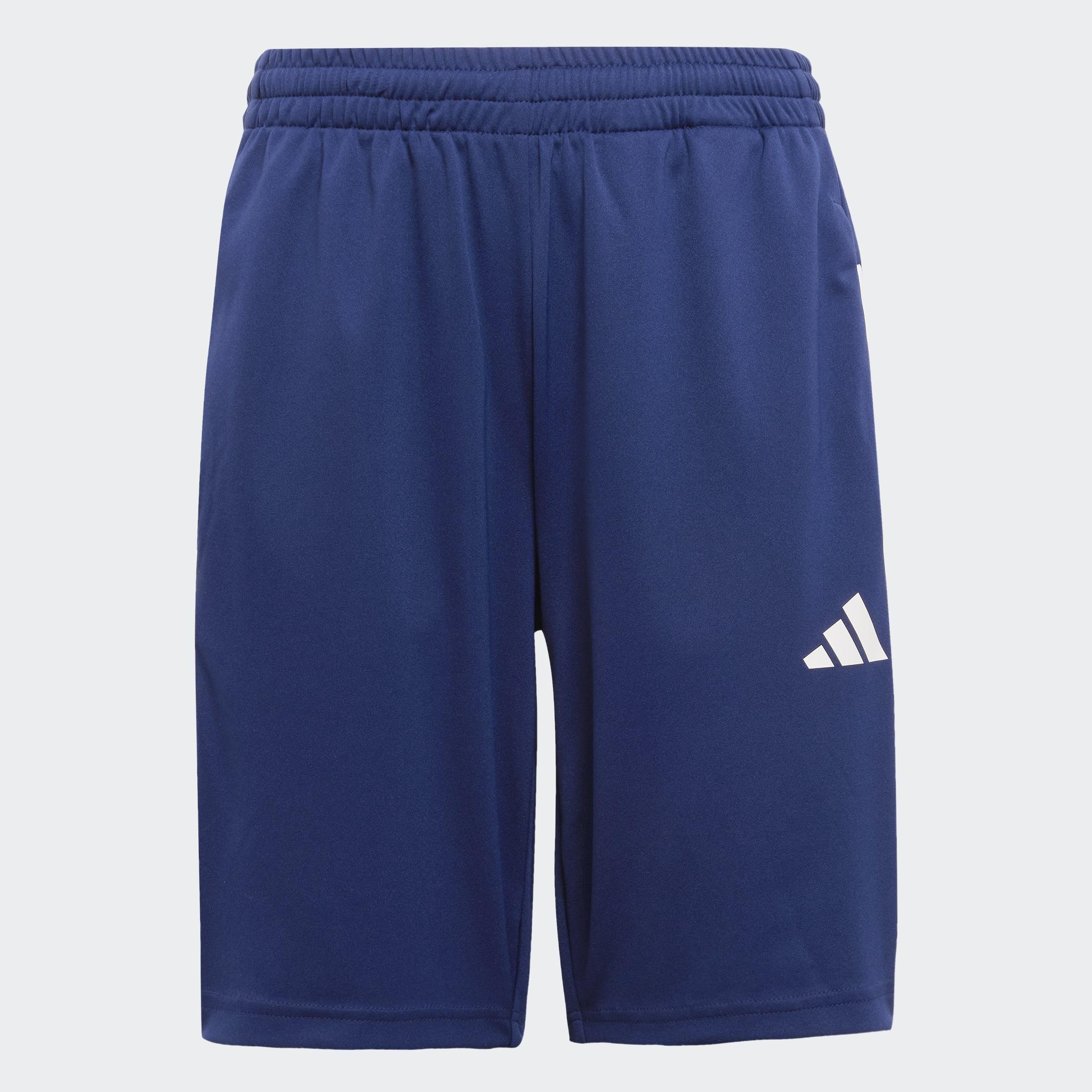 Unisex Kids Train Essentials 3-Stripes Shorts, Blue, A701_ONE, medium