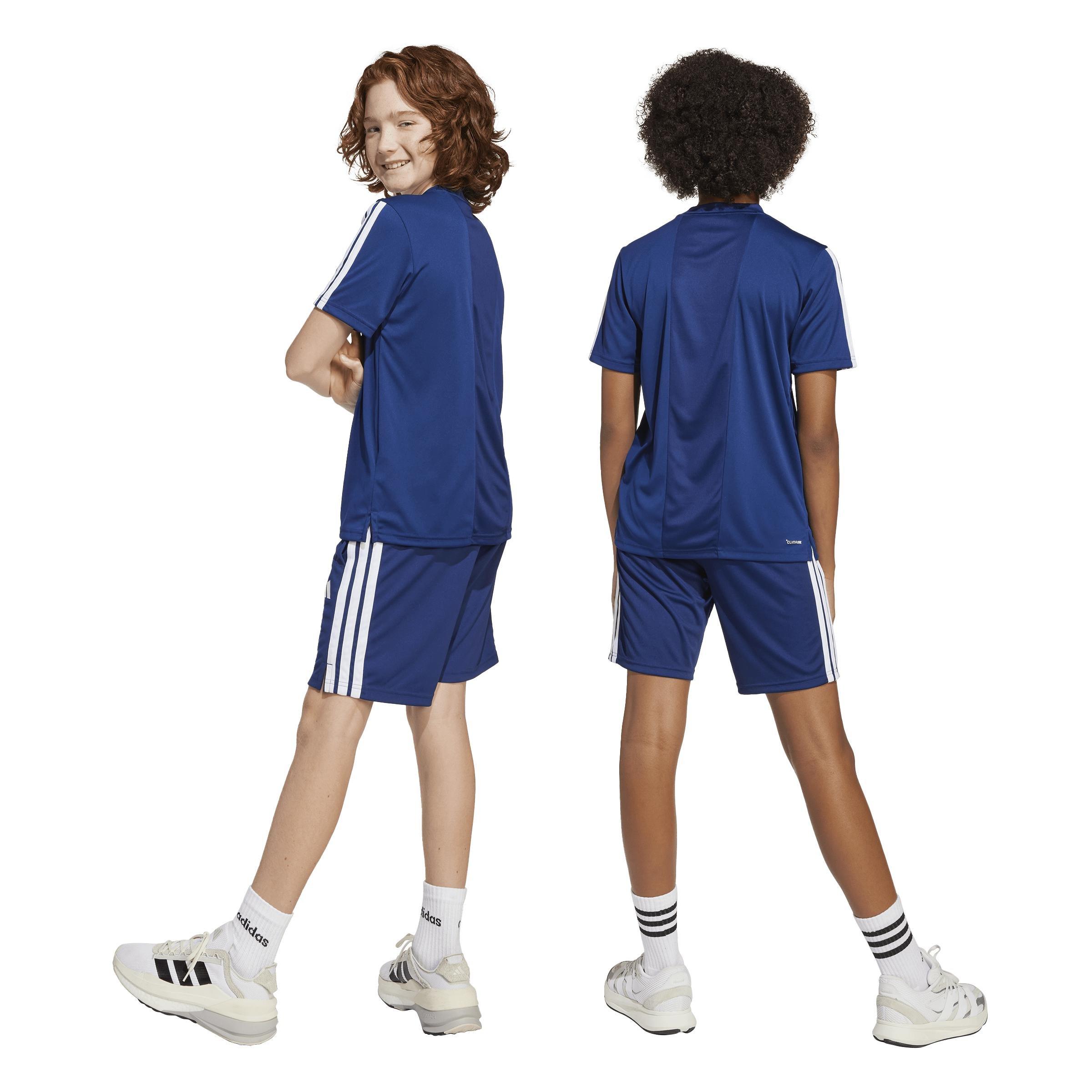 Unisex Kids Train Essentials 3-Stripes Shorts, Blue, A701_ONE, medium