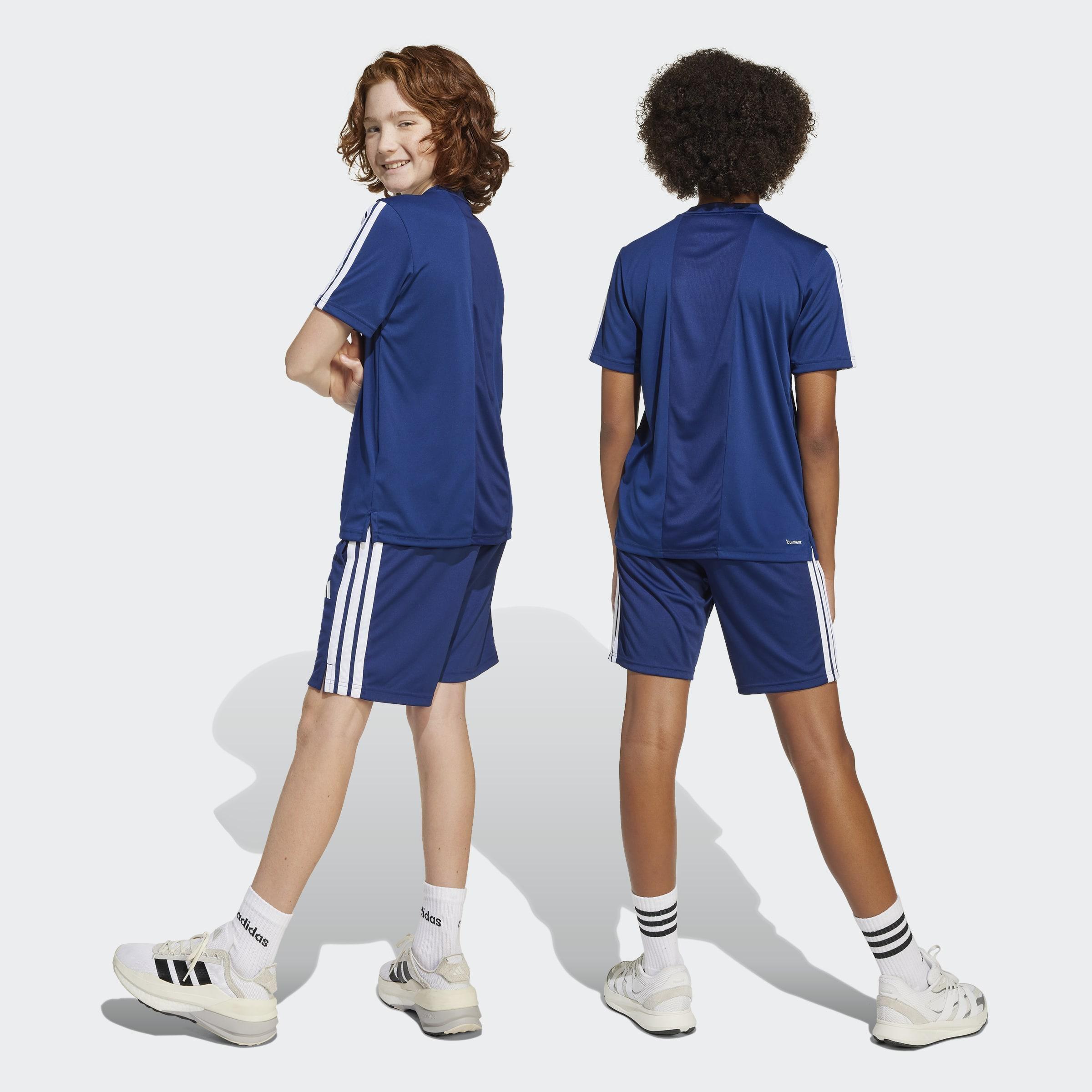 Unisex Kids Train Essentials 3-Stripes Shorts, Blue, A701_ONE, medium