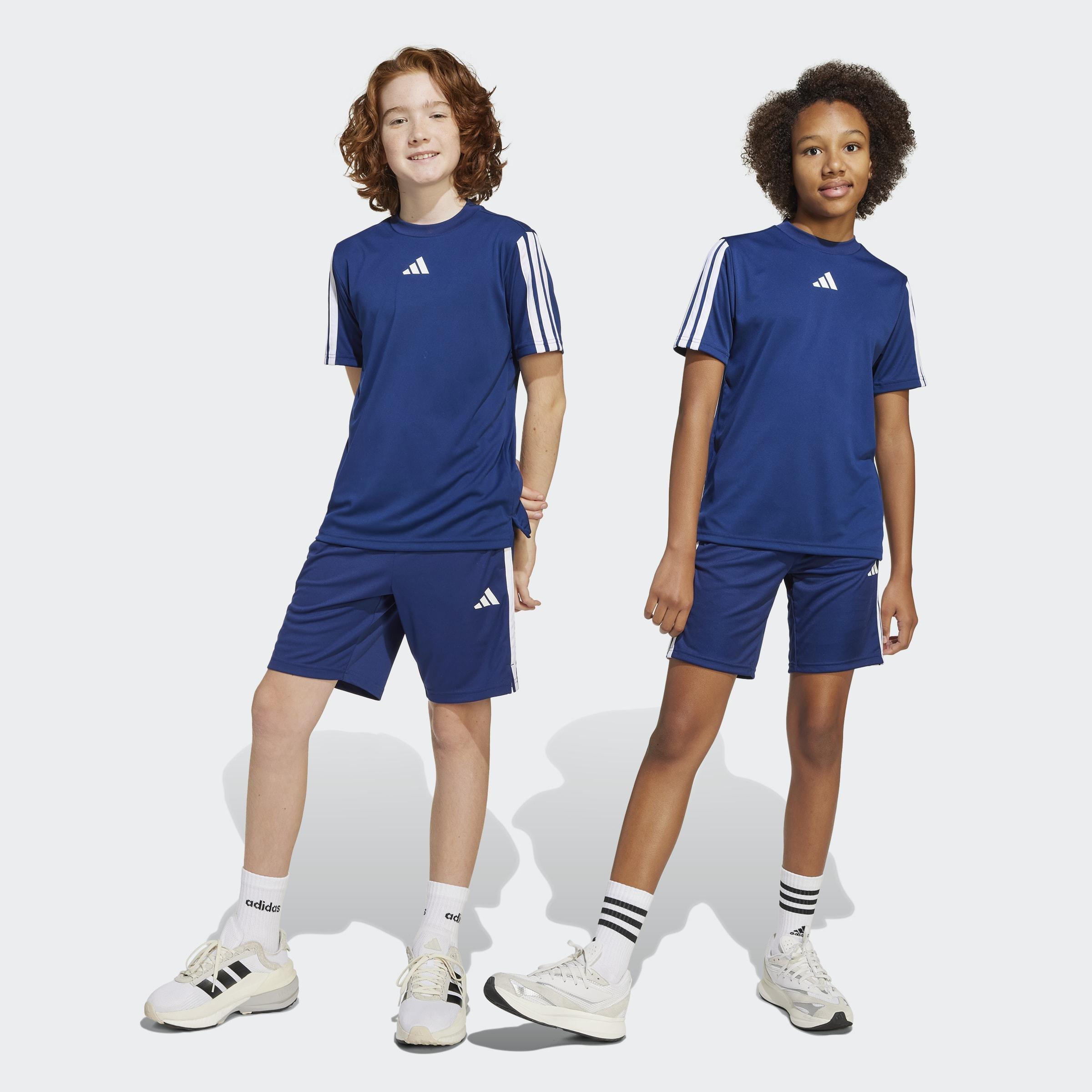 Unisex Kids Train Essentials 3-Stripes Shorts, Blue, A701_ONE, large image number 13