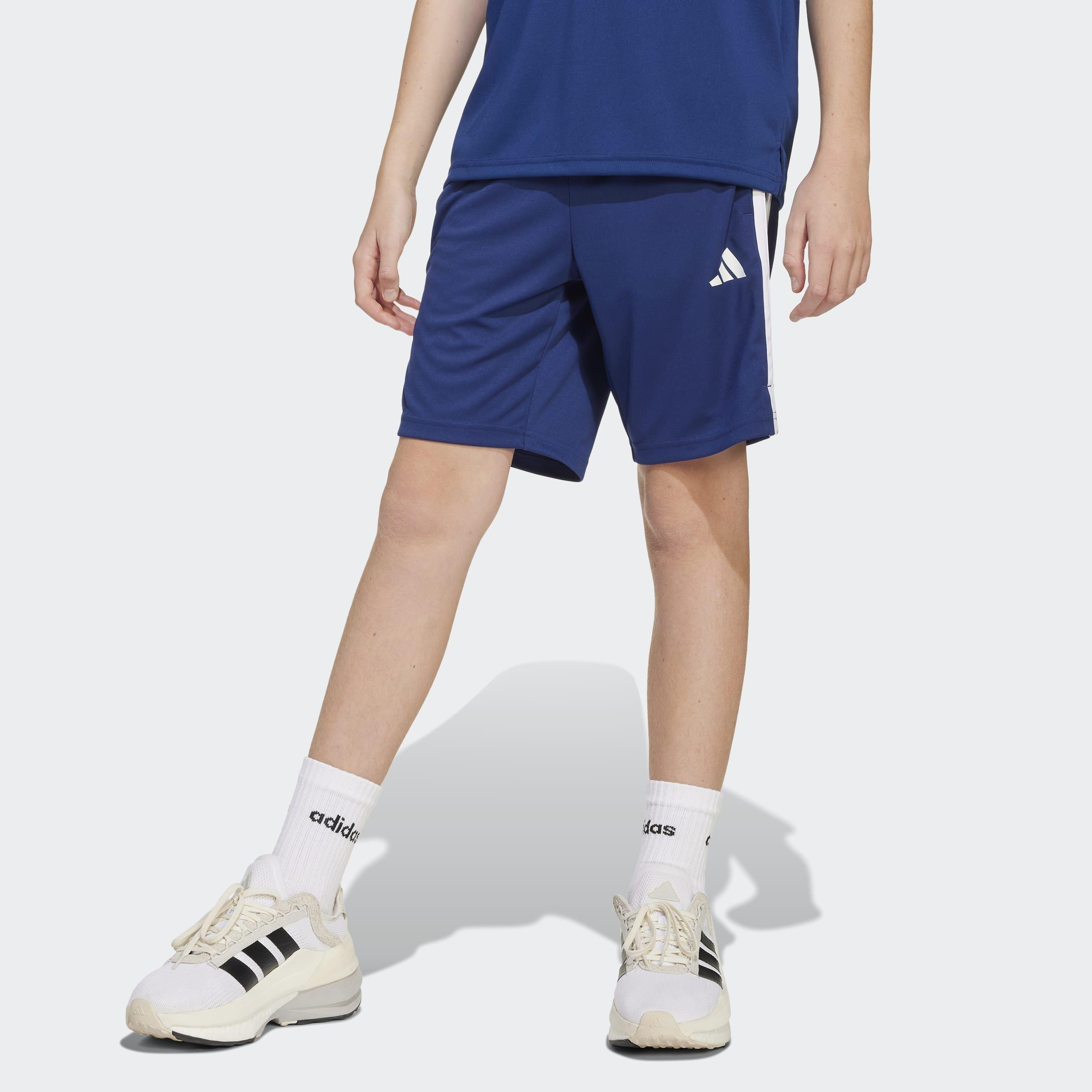 Unisex Kids Train Essentials 3-Stripes Shorts, Blue, A701_ONE, medium