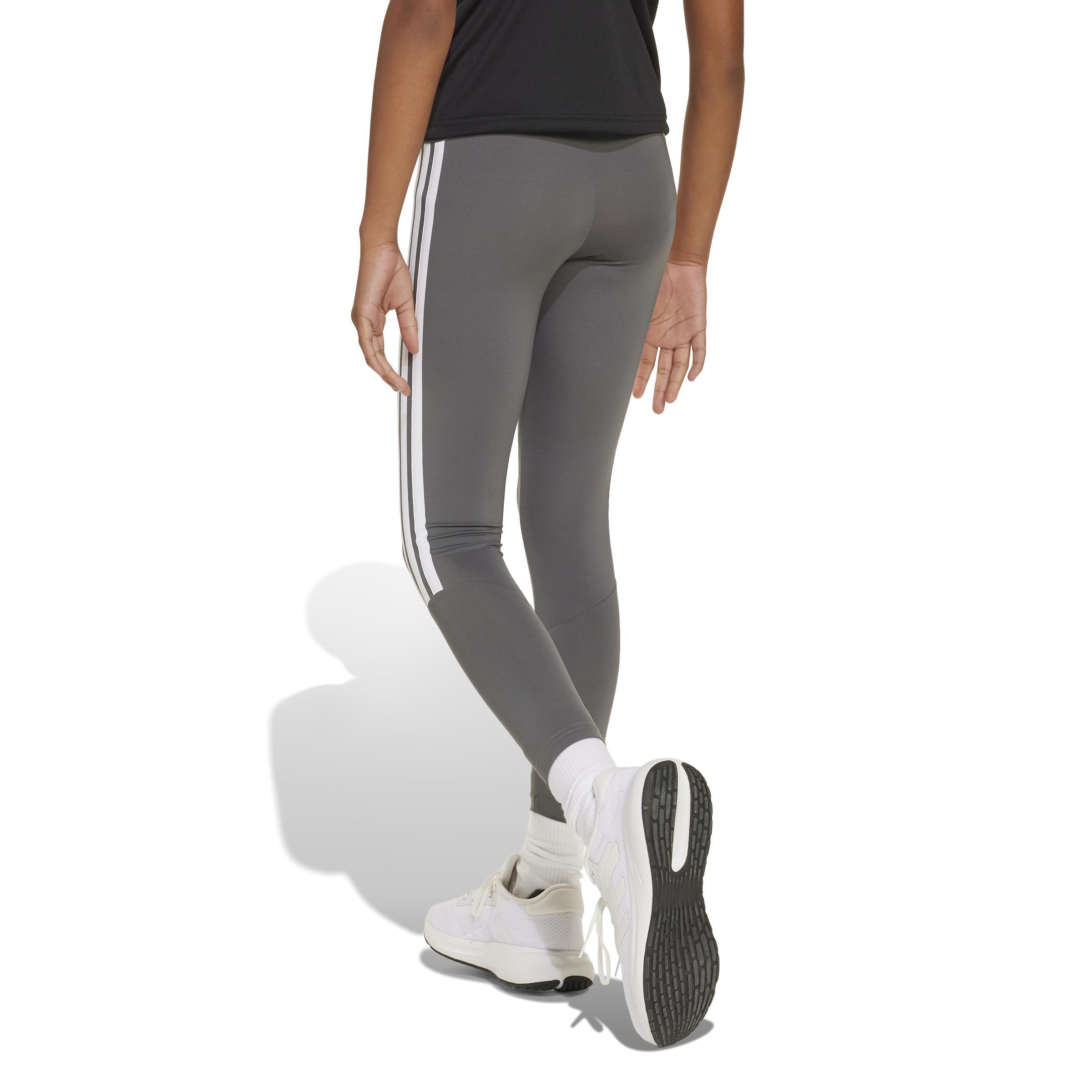 Kids Train Essentials 3-Stripes Leggings, Grey, , large image number 2