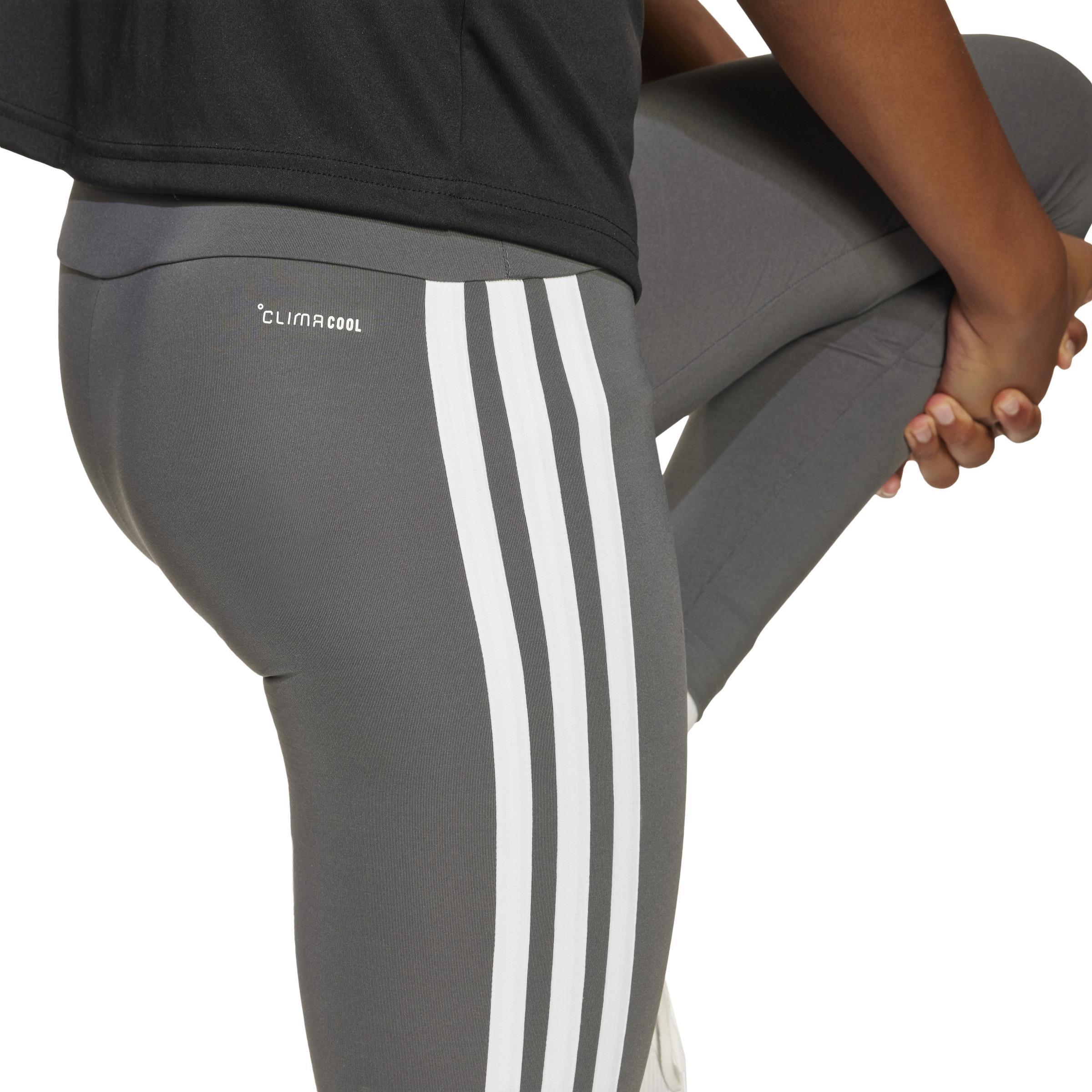 Kids Train Essentials 3-Stripes Leggings, Grey, , large image number 4