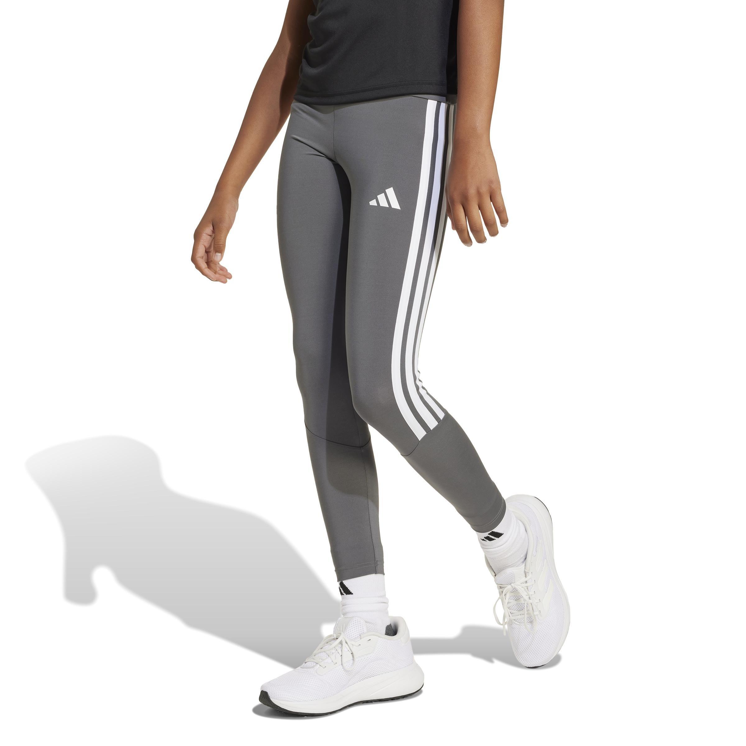 Kids Train Essentials 3-Stripes Leggings, Grey, , large image number 13