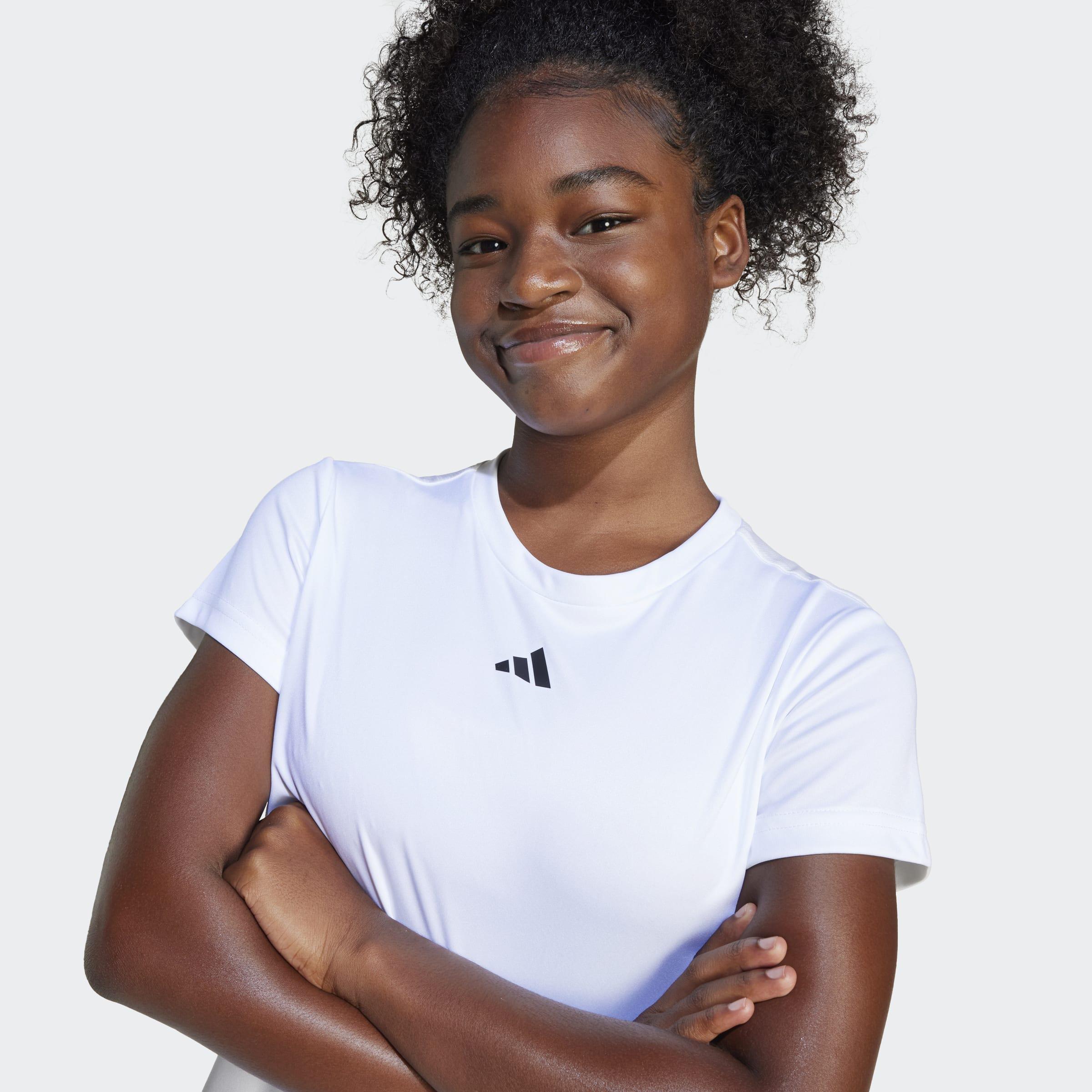 Kids Train Essentials Regular Fit Logo Training T-Shirt, White, A701_ONE, large image number 3