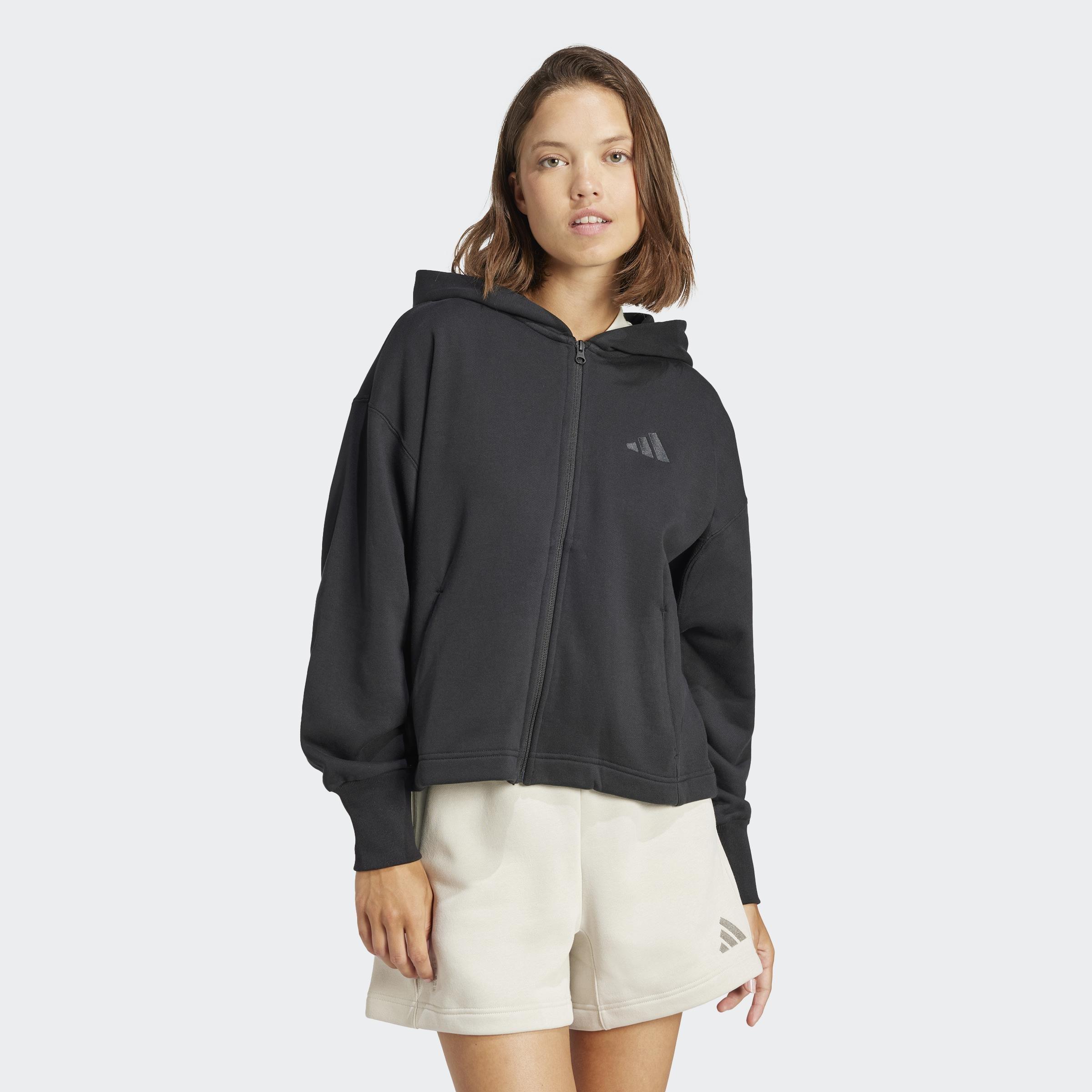 ALL SZN French Terry Loose Full-Zip Hoodie, Black, A701_ONE, medium