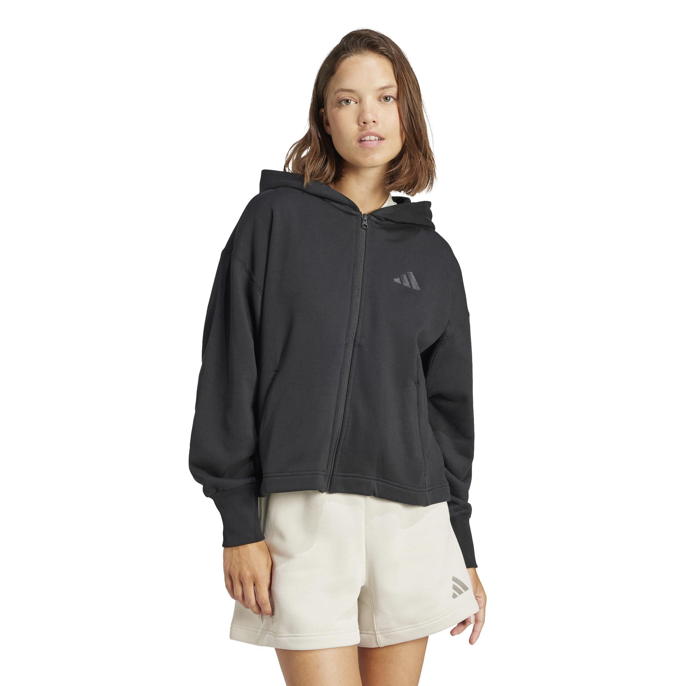 ALL SZN French Terry Loose Full-Zip Hoodie, Black, A701_ONE, large image number 8