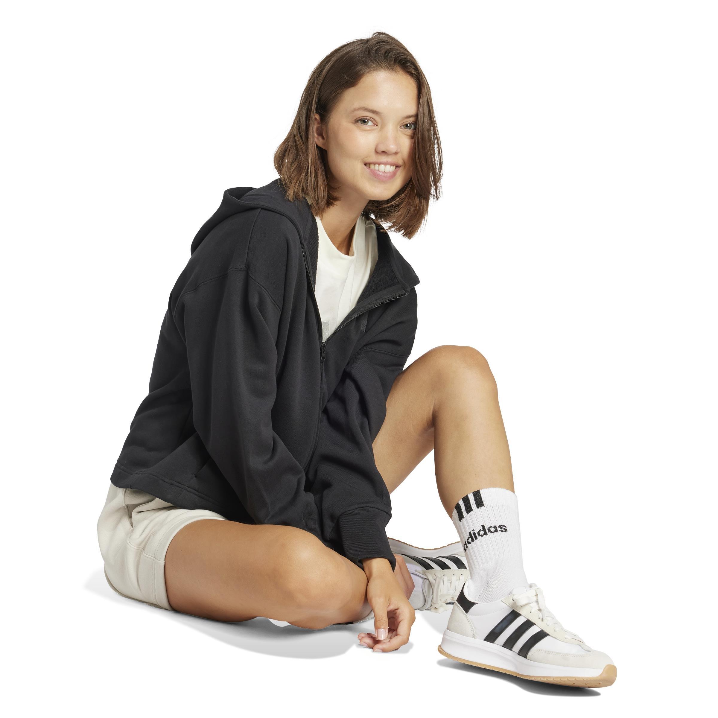 ALL SZN French Terry Loose Full-Zip Hoodie, Black, A701_ONE, large image number 10