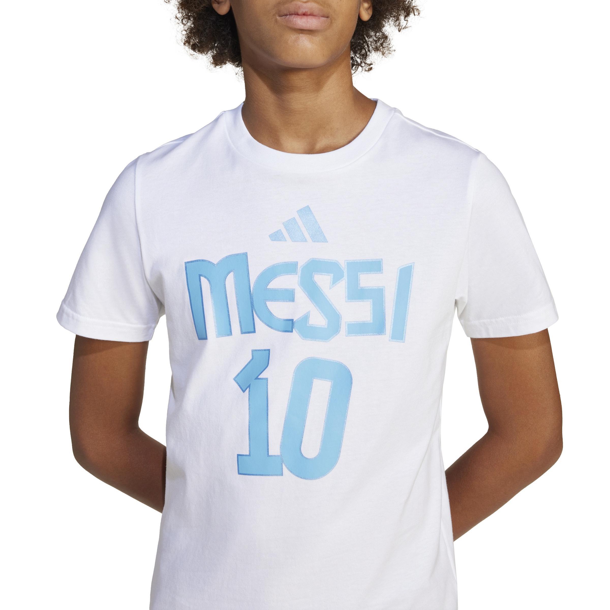 Kids Messi Name and Number Graphic Tee, White, , large image number 2