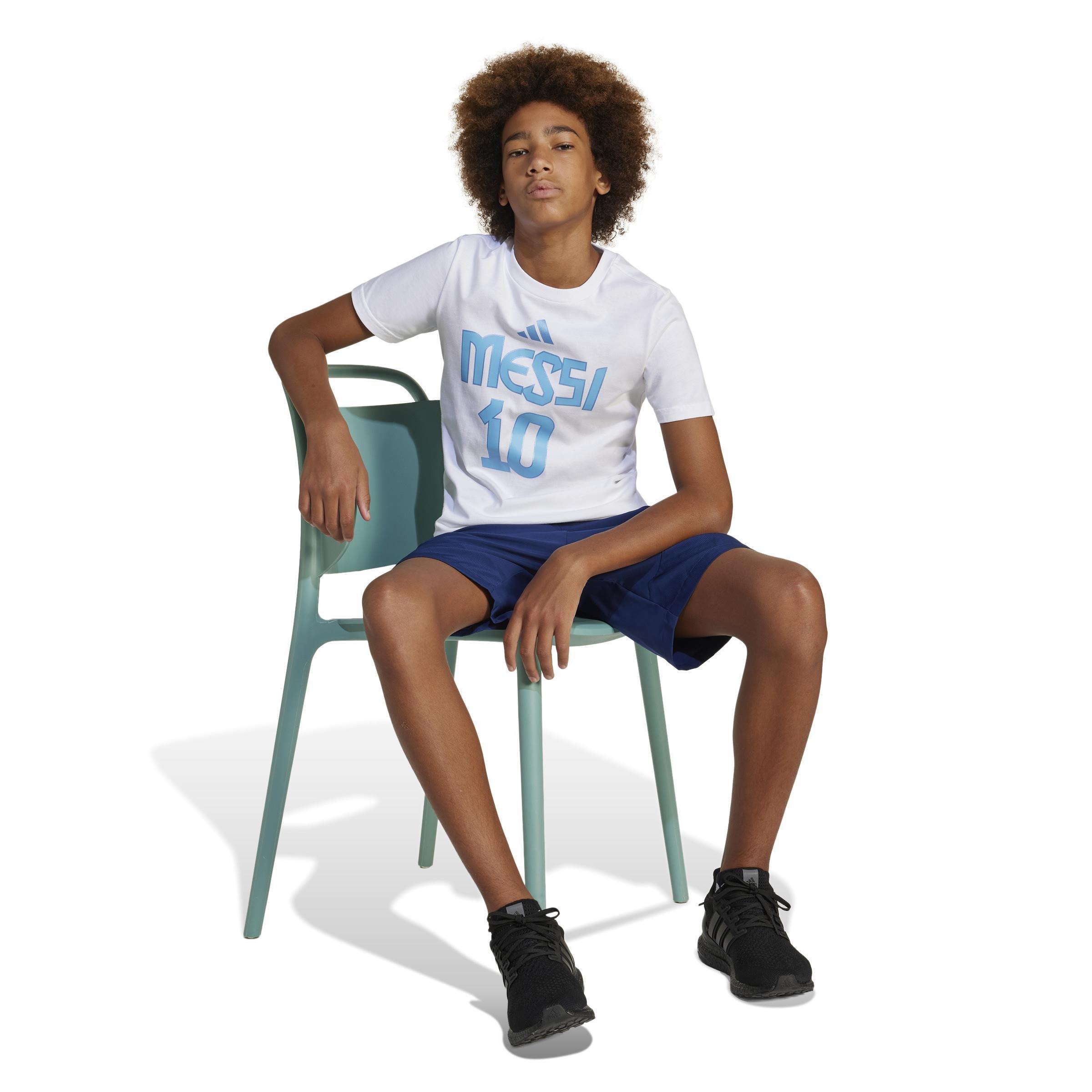 Kids Messi Name and Number Graphic Tee, White, , large image number 5