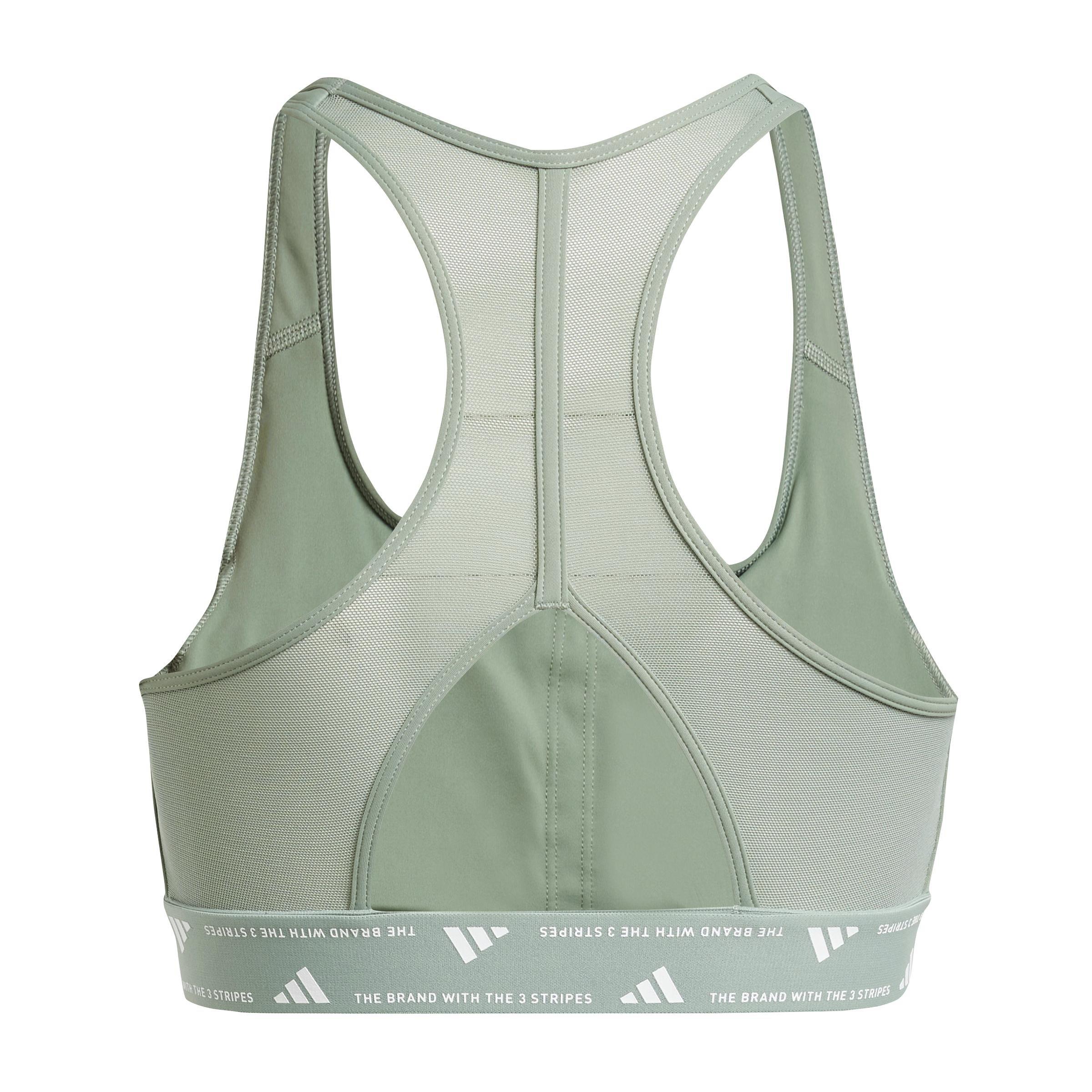 Powerreact Training Medium-Support Bra, Green, A701_ONE, large image number 2