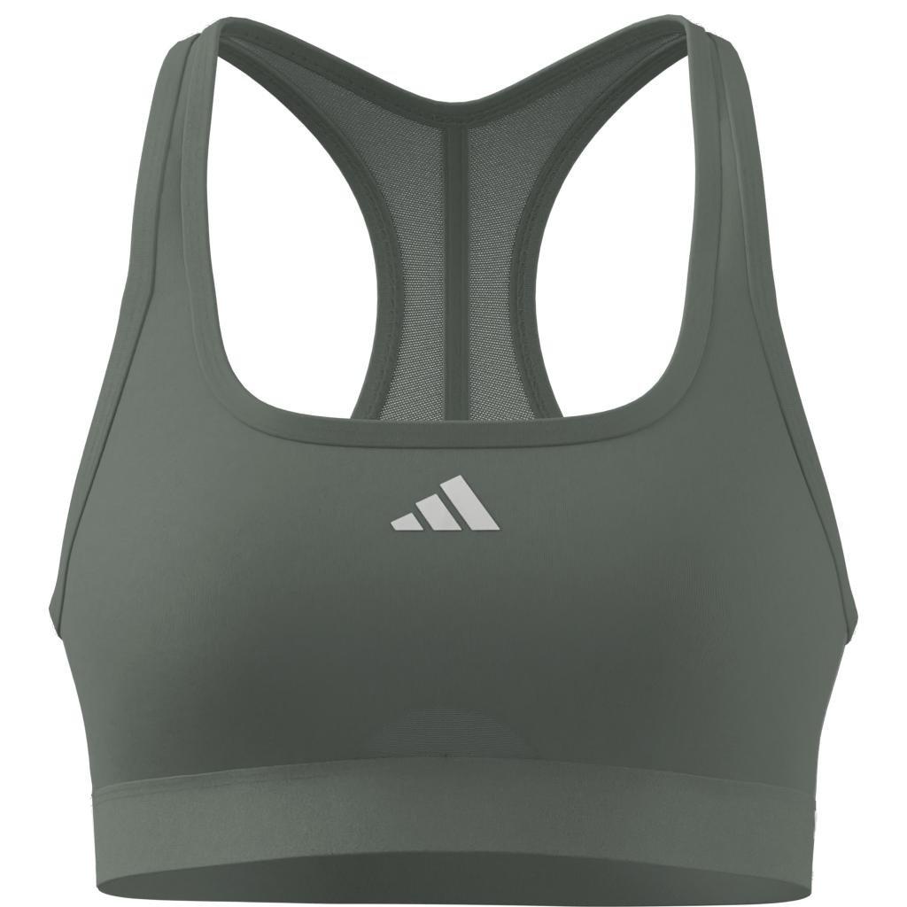 Powerreact Training Medium-Support Bra, Green, A701_ONE, large image number 7