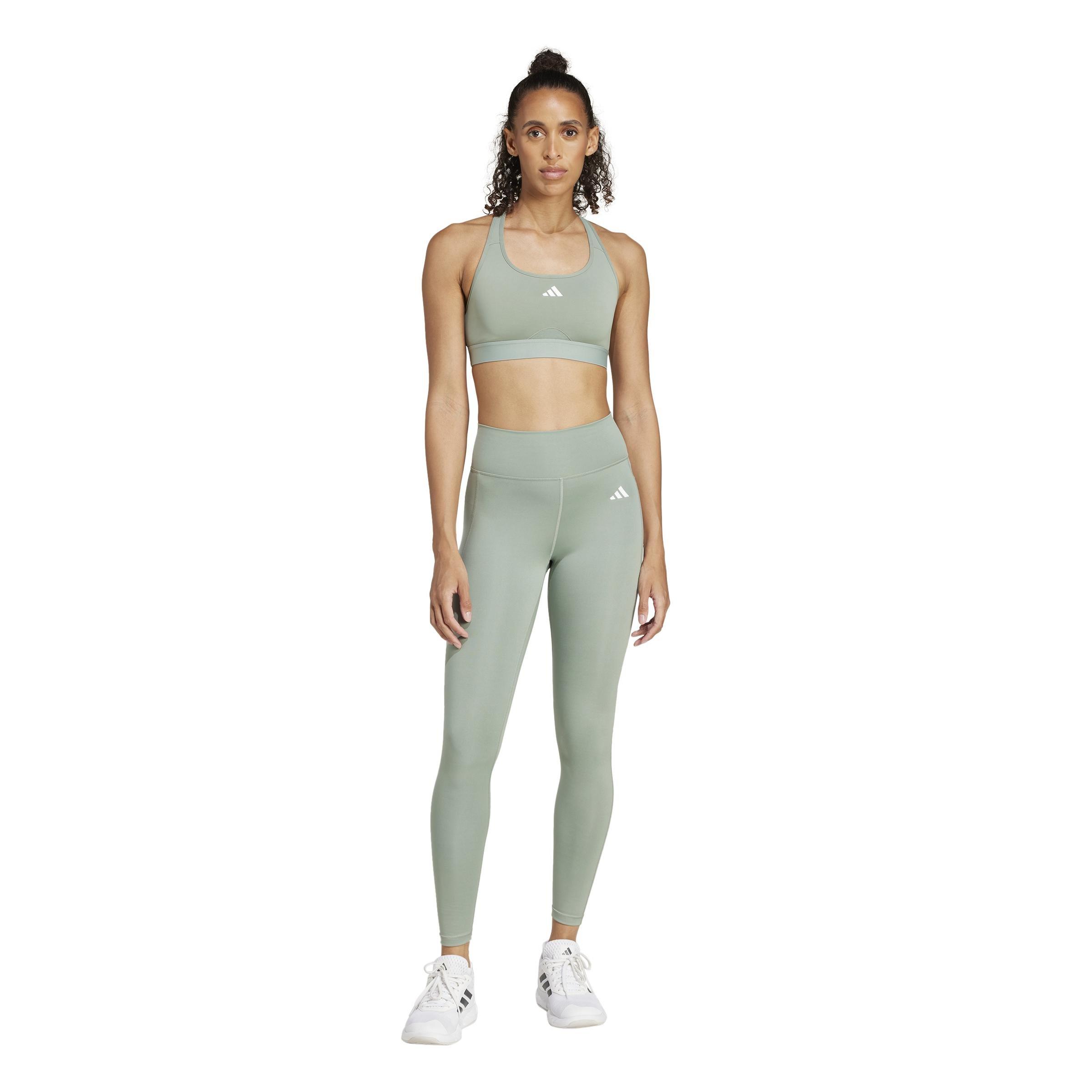 Powerreact Training Medium-Support Bra, Green, A701_ONE, large image number 8