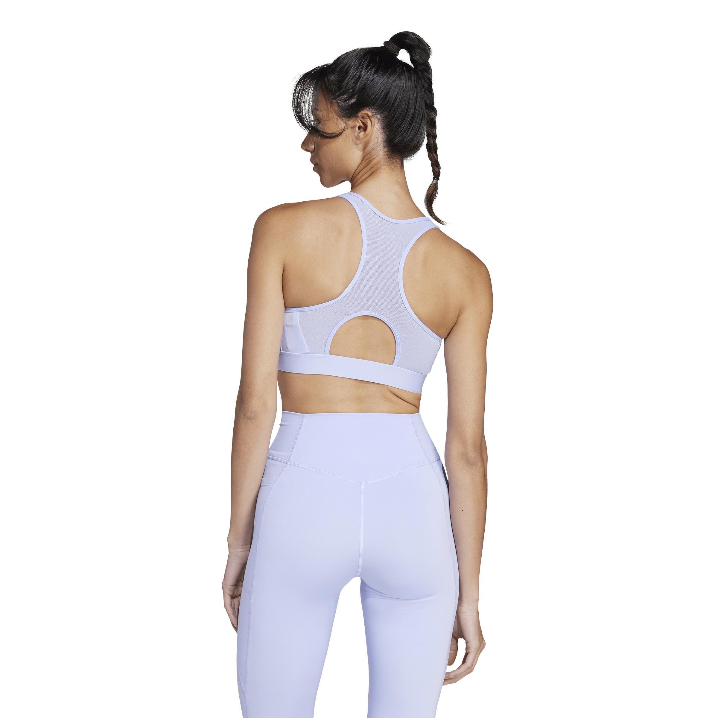 Powerreact Training Medium-Support Zip Bra, Purple, A701_ONE, large image number 1