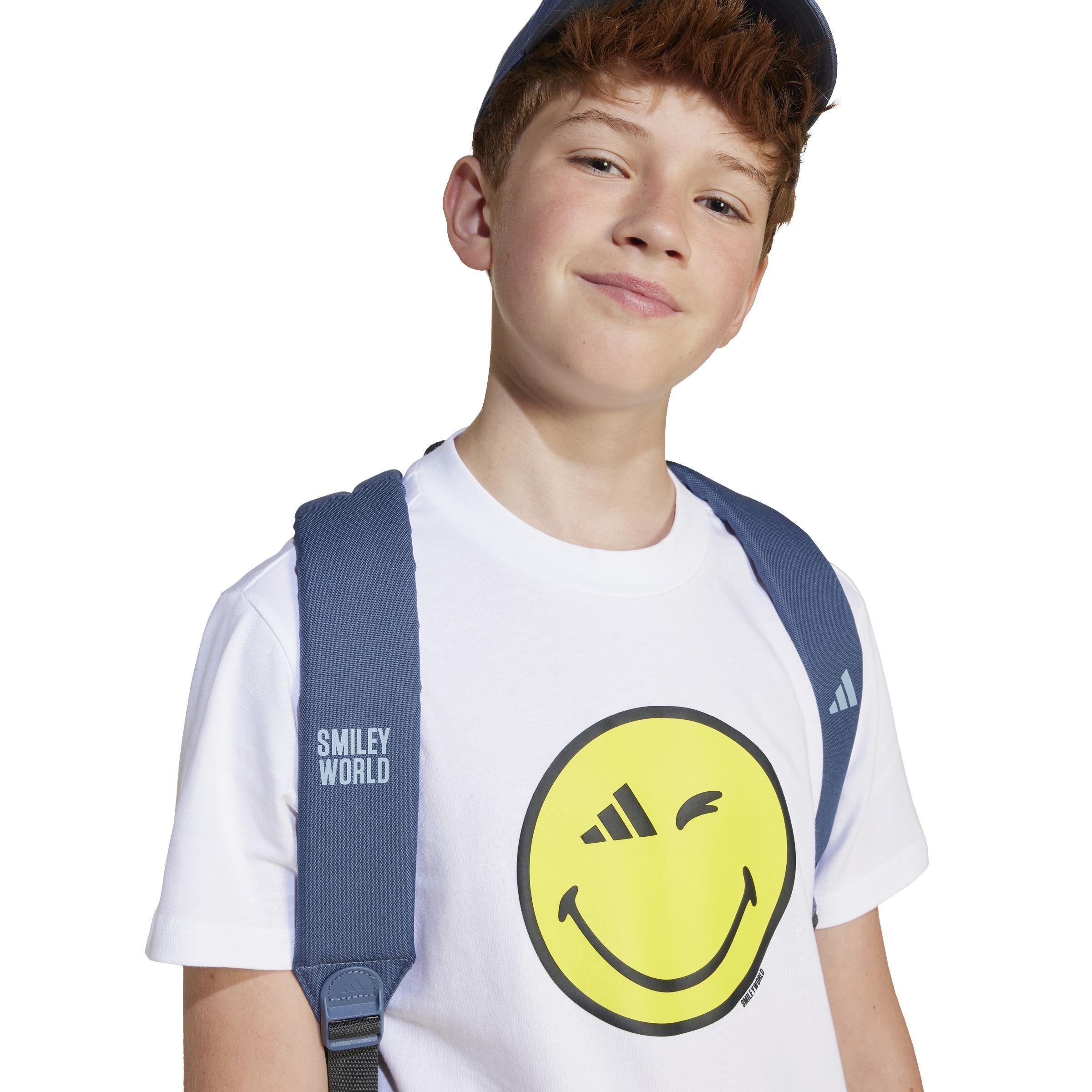 Unisex Kids adidas x Smileyworld Graphics Tee, White, , large image number 4