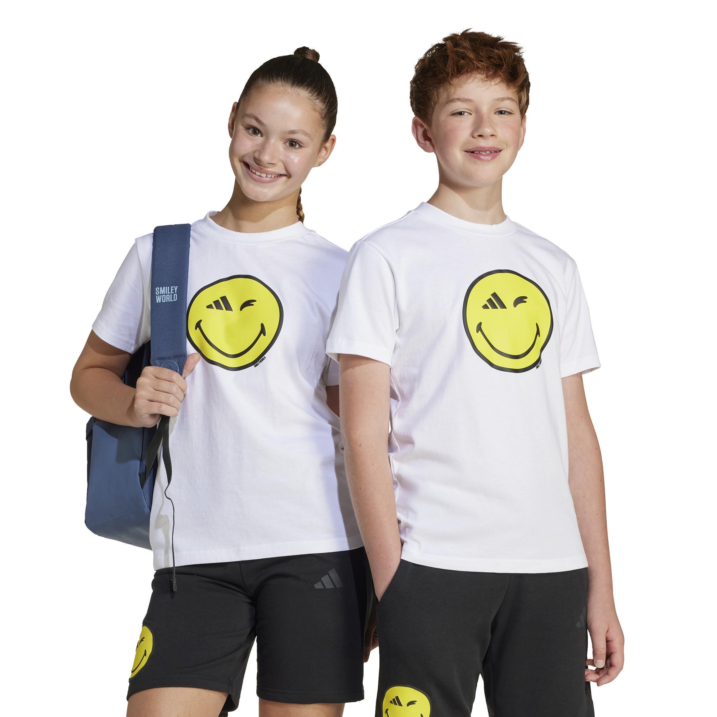 Unisex Kids adidas x Smileyworld Graphics Tee, White, , large image number 7