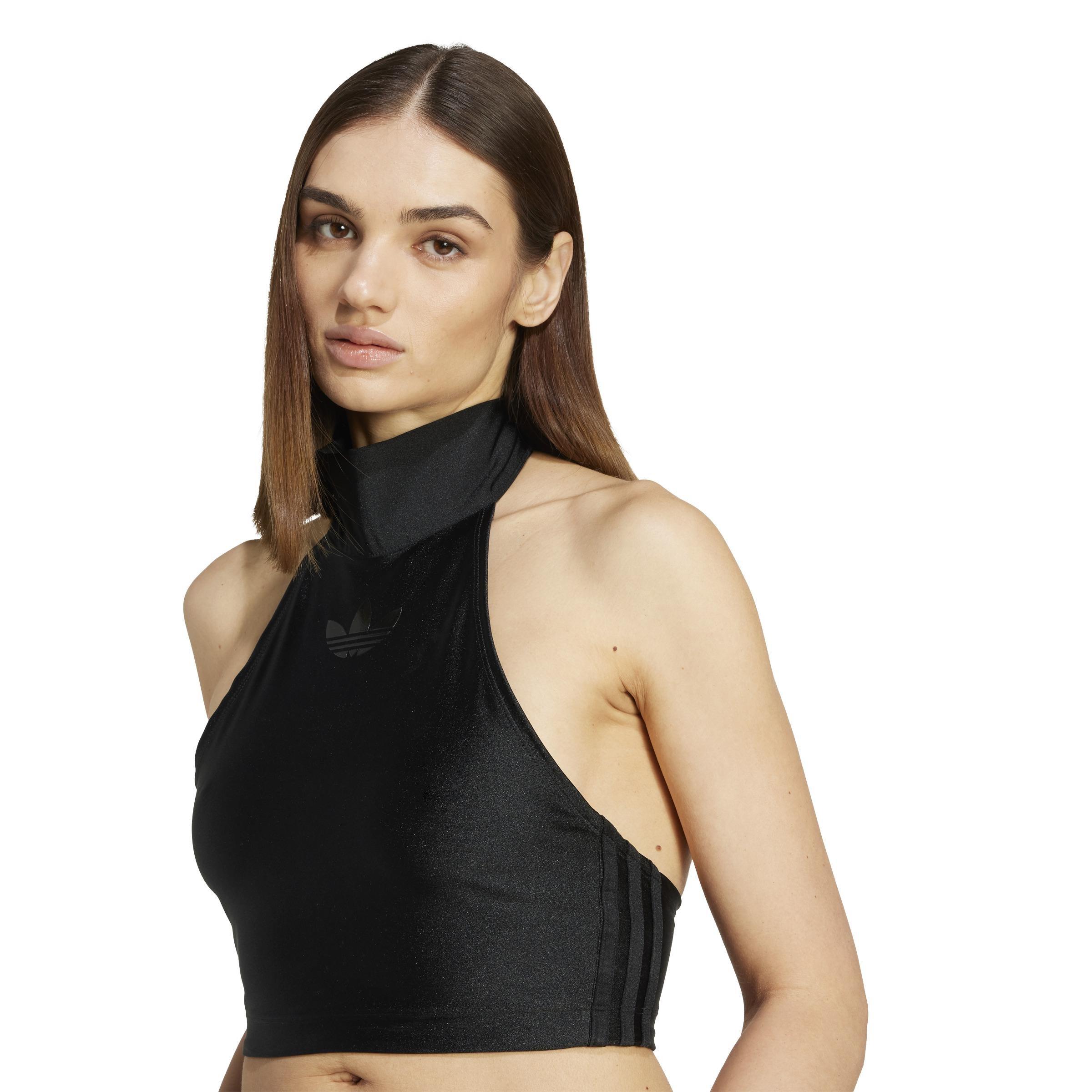 Tie-Neck Crop Top, Black, , large image number 2