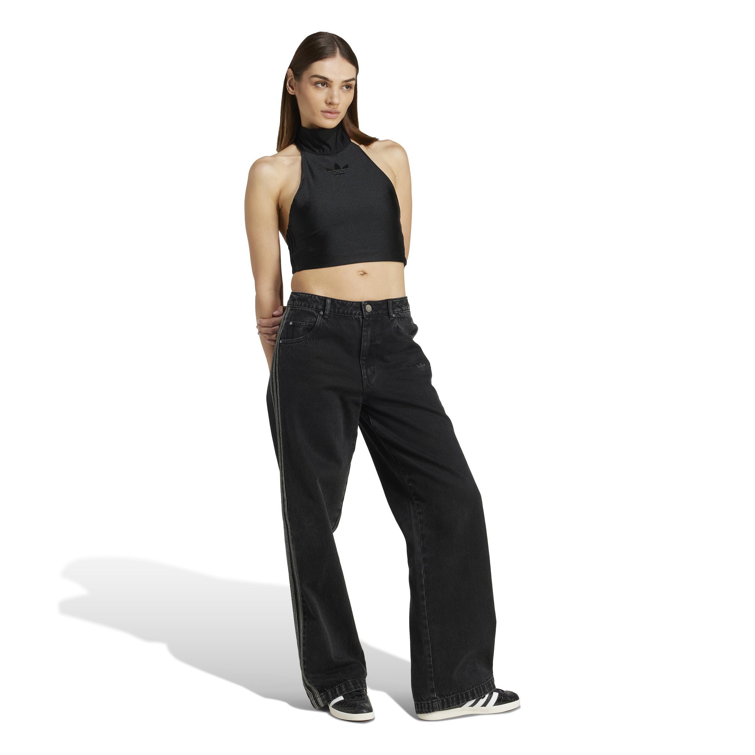 Tie-Neck Crop Top, Black, A701_ONE, large image number 5