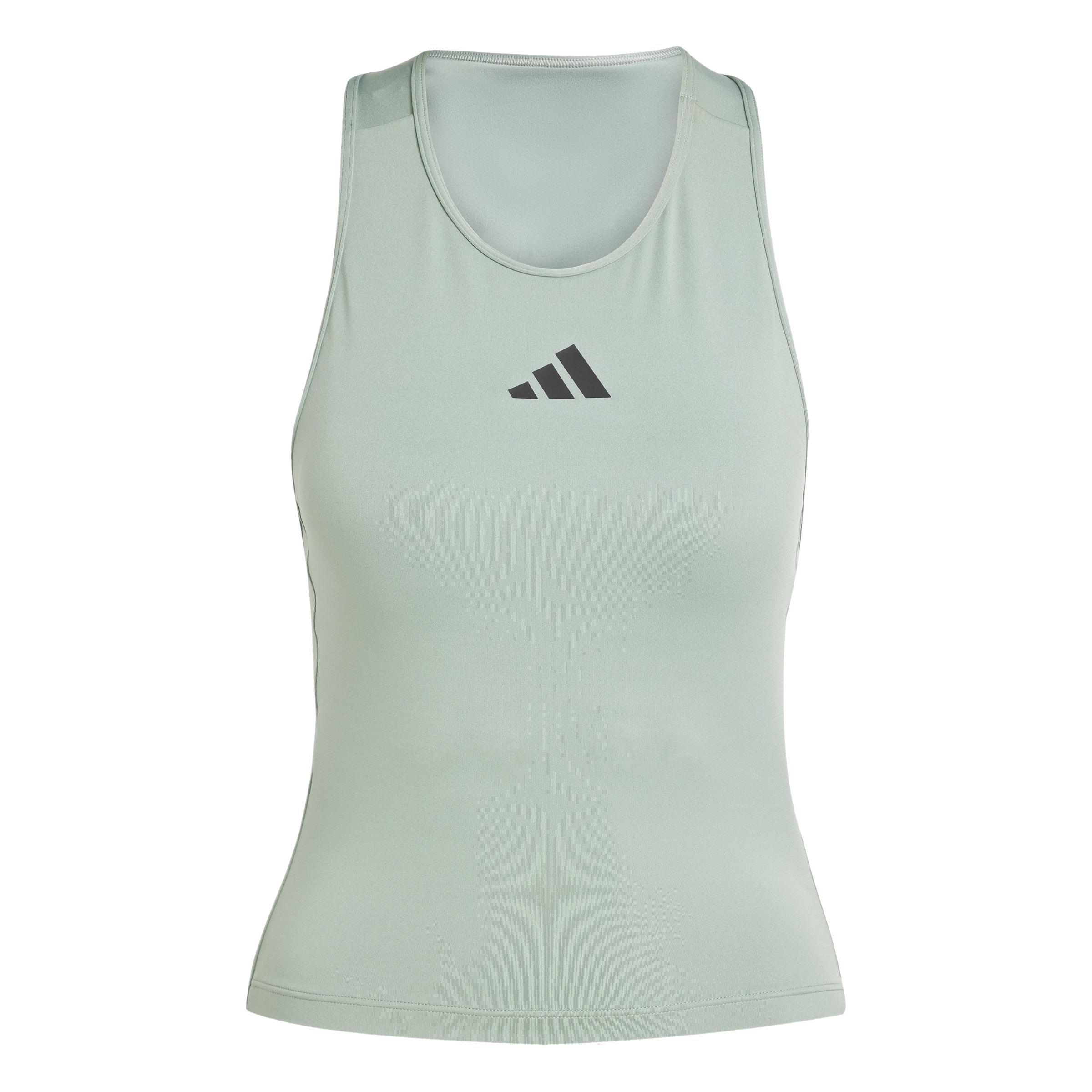 Power 3-Stripes Racerback Bra Tank Top, Green, , large image number 0