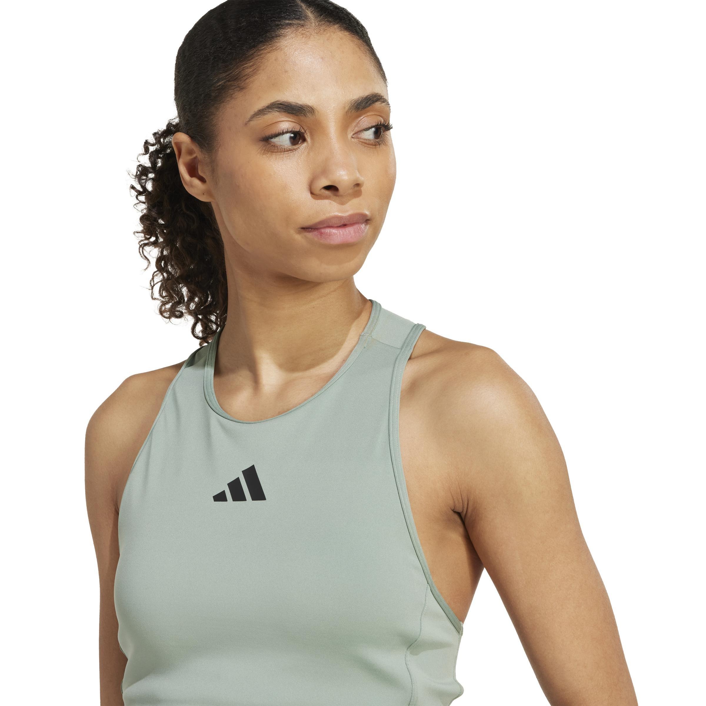 Power 3-Stripes Racerback Bra Tank Top, Green, , large image number 3