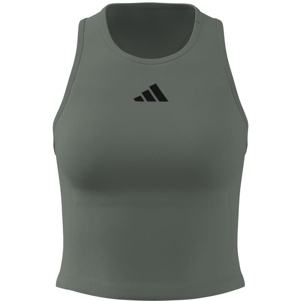 Power 3-Stripes Racerback Bra Tank Top, Green, , large image number 8