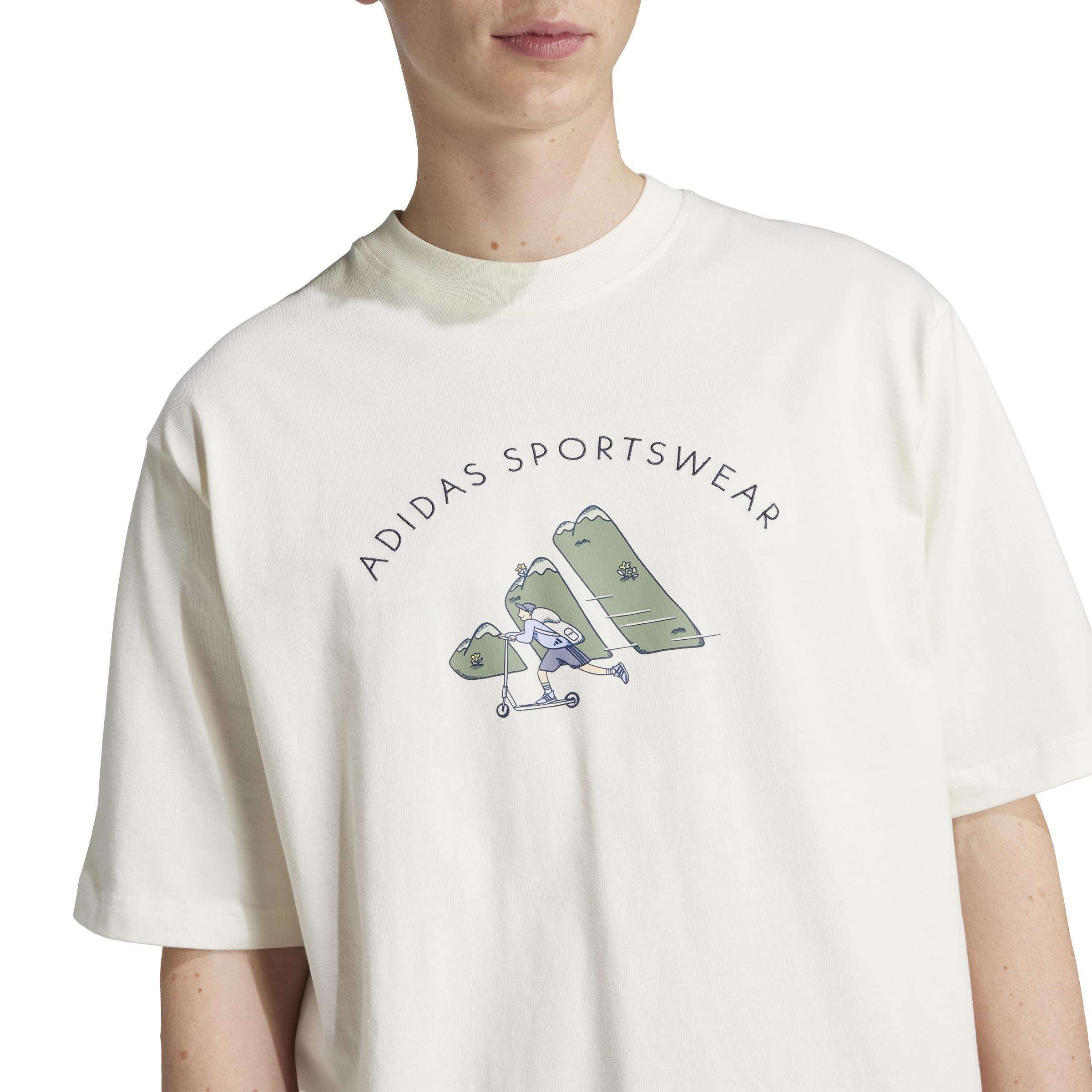 Codes Doodle Scooter Graphic Tee, White, , large image number 3