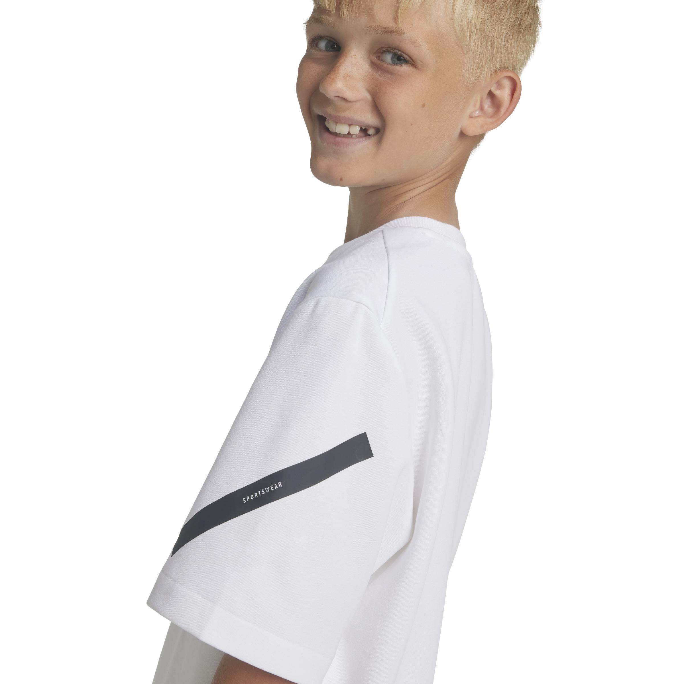 Unisex Kids adidas Z.N.E. T-Shirt, White, , large image number 5
