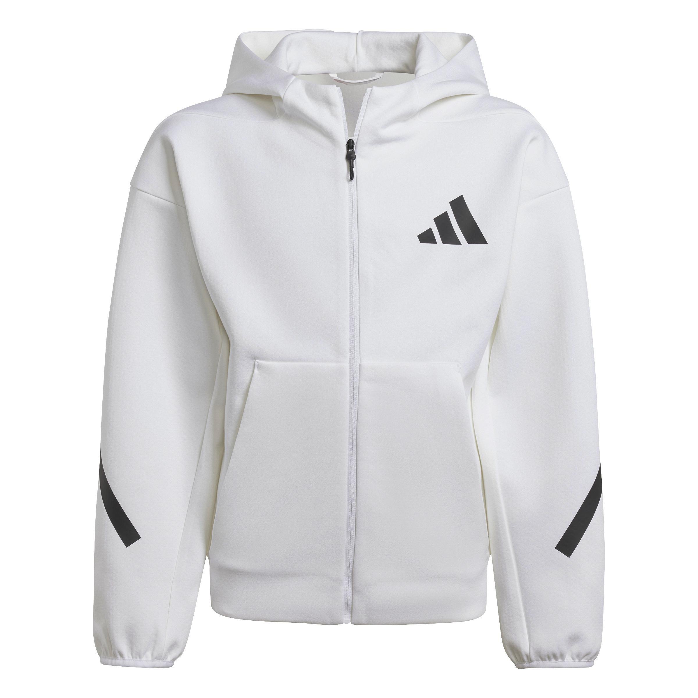 Unisex adidas Z.N.E. Full-Zip Hooded Track Jacket, White, A701_ONE, large image number 0