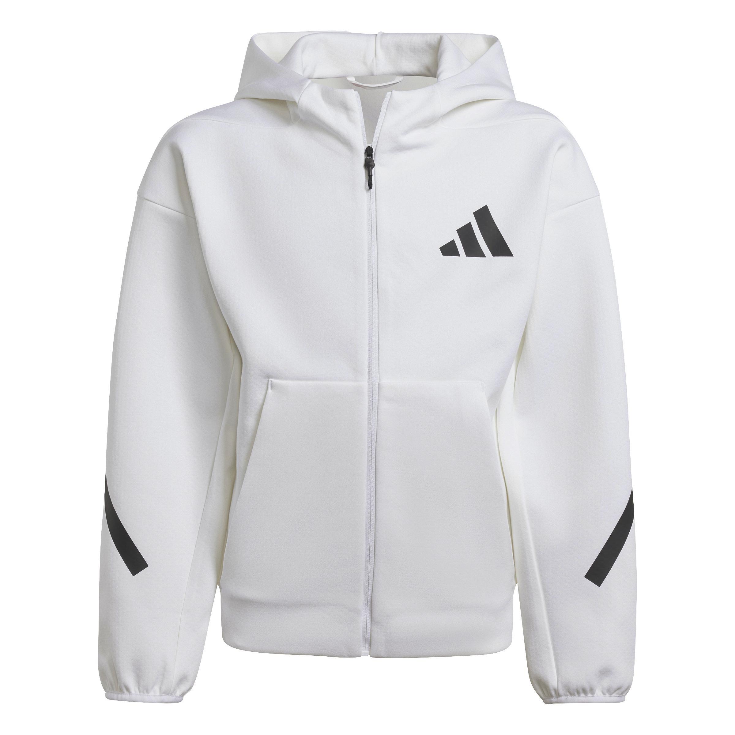 Unisex adidas Z.N.E. Full-Zip Hooded Track Jacket, White, A701_ONE, large image number 1