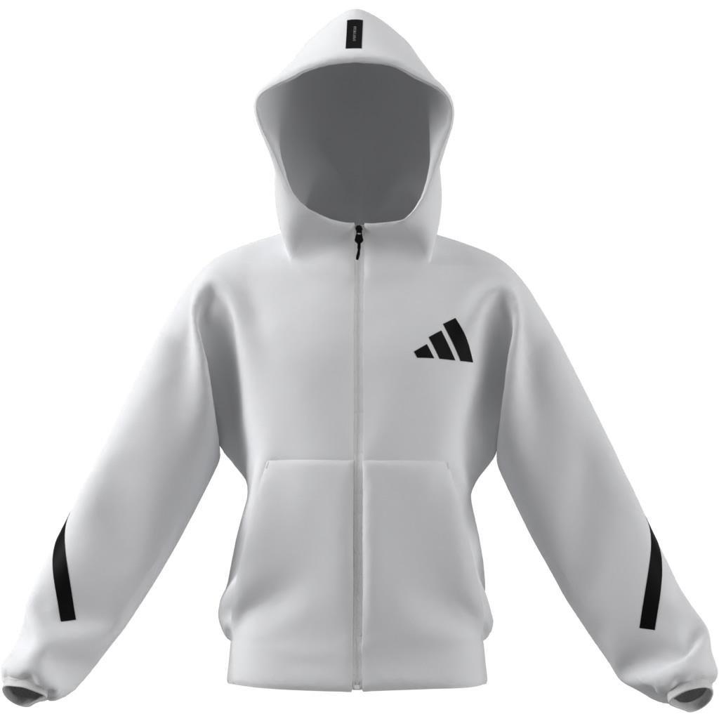 Unisex adidas Z.N.E. Full-Zip Hooded Track Jacket, White, A701_ONE, large image number 8