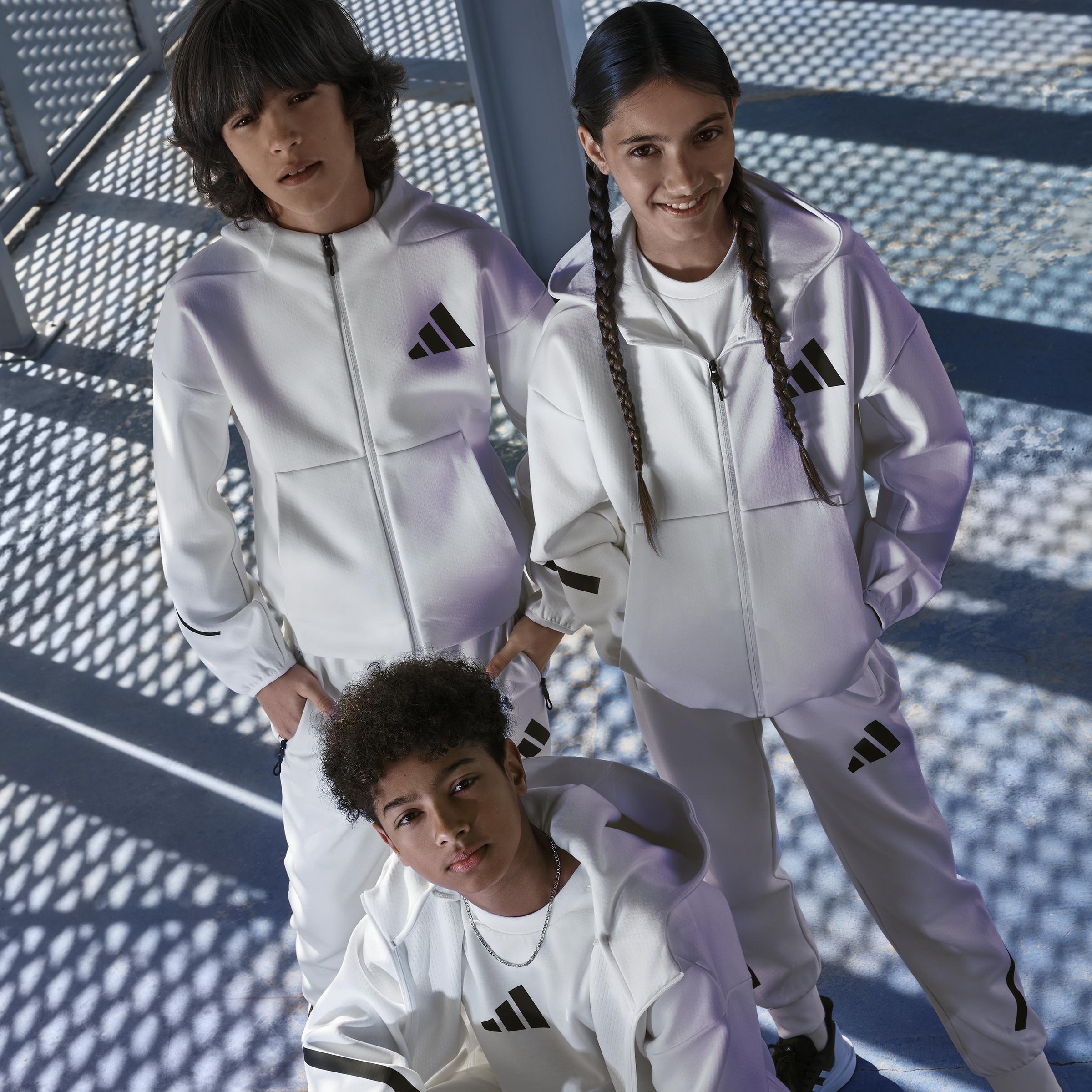 Unisex adidas Z.N.E. Full-Zip Hooded Track Jacket, White, A701_ONE, large image number 11