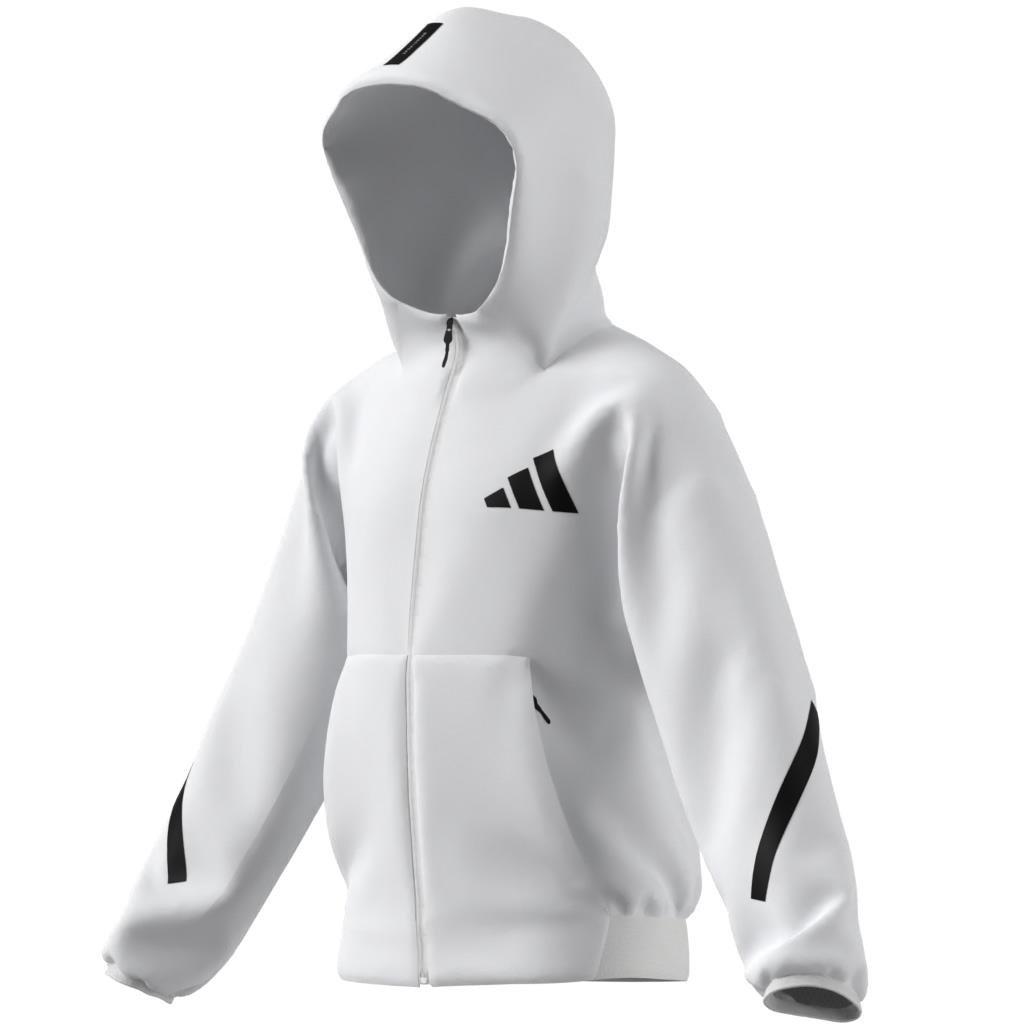 Unisex adidas Z.N.E. Full-Zip Hooded Track Jacket, White, A701_ONE, large image number 12