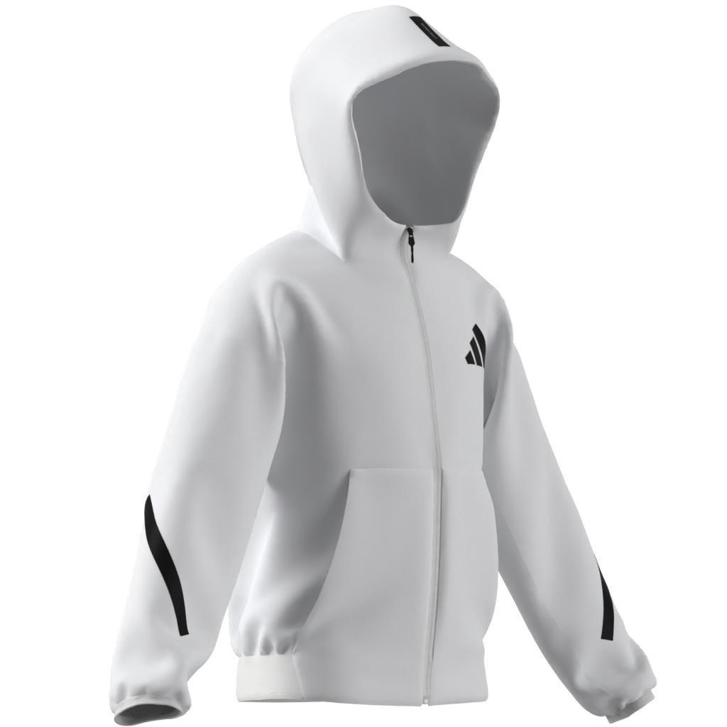 Unisex adidas Z.N.E. Full-Zip Hooded Track Jacket, White, A701_ONE, large image number 14