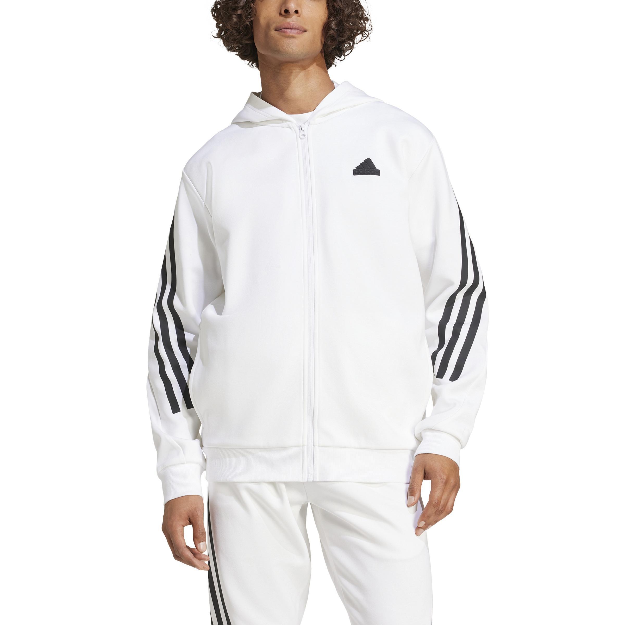 Future Icons 3-Stripes Full Zip Hoodie, White, A701_ONE, large image number 0