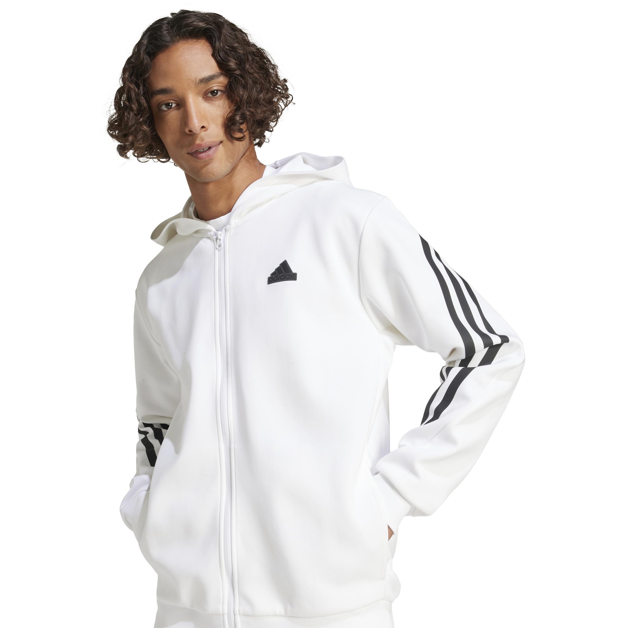 Future Icons 3-Stripes Full Zip Hoodie, White, A701_ONE, large image number 4