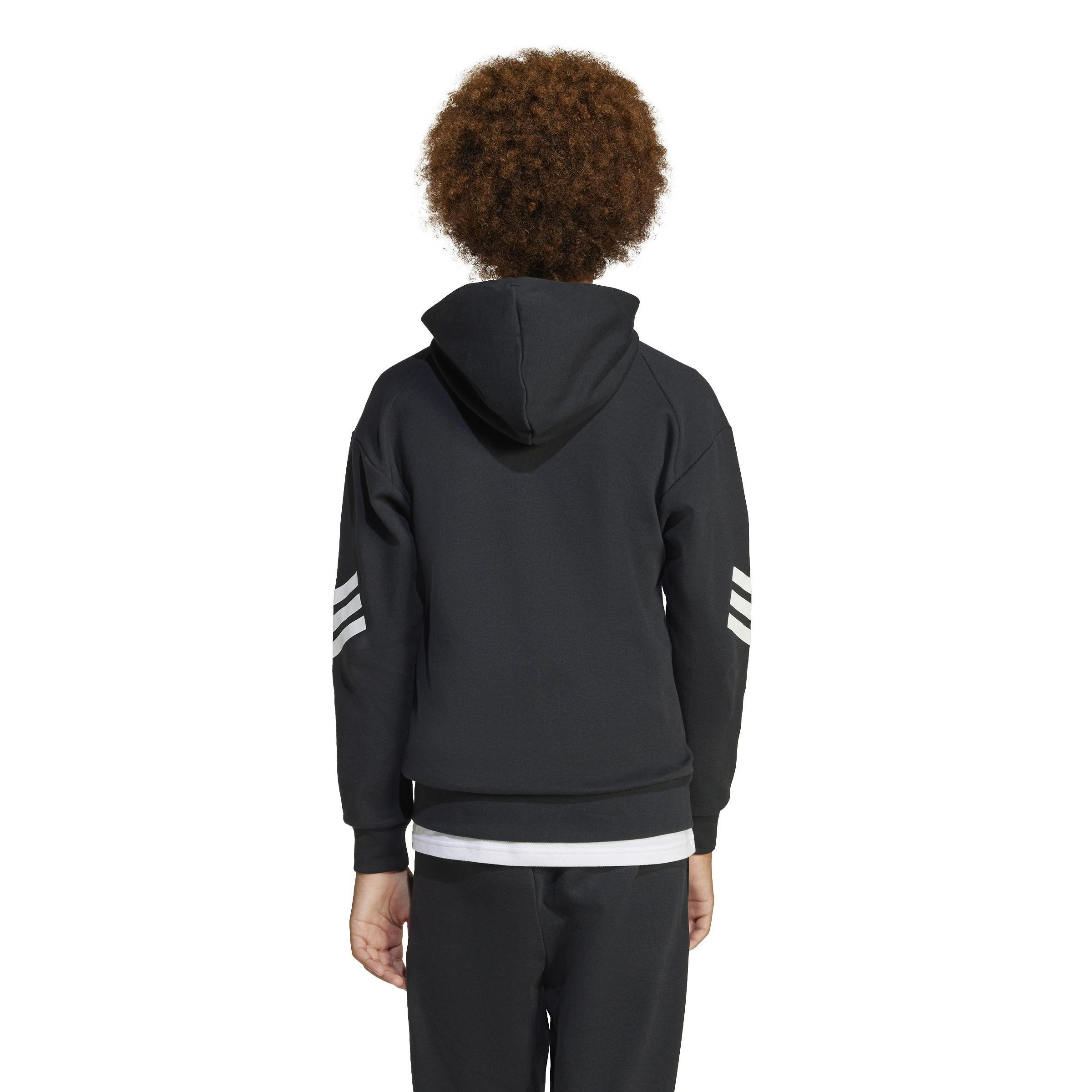 Unisex Kids Future Icons 3-Stripes Full-Zip Hooded Track Jacket, Black, , large image number 1