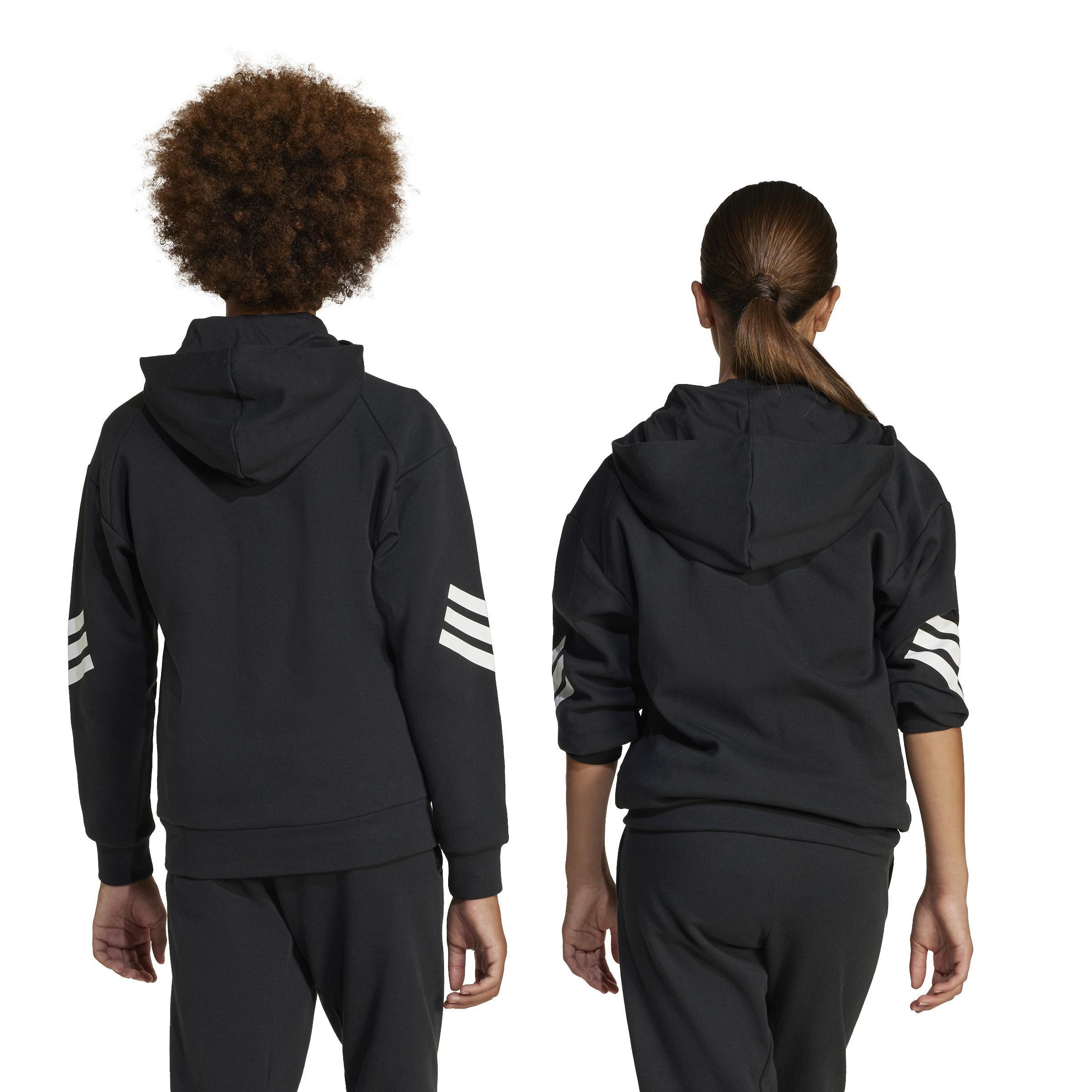 Unisex Kids Future Icons 3-Stripes Full-Zip Hooded Track Jacket, Black, , large image number 2
