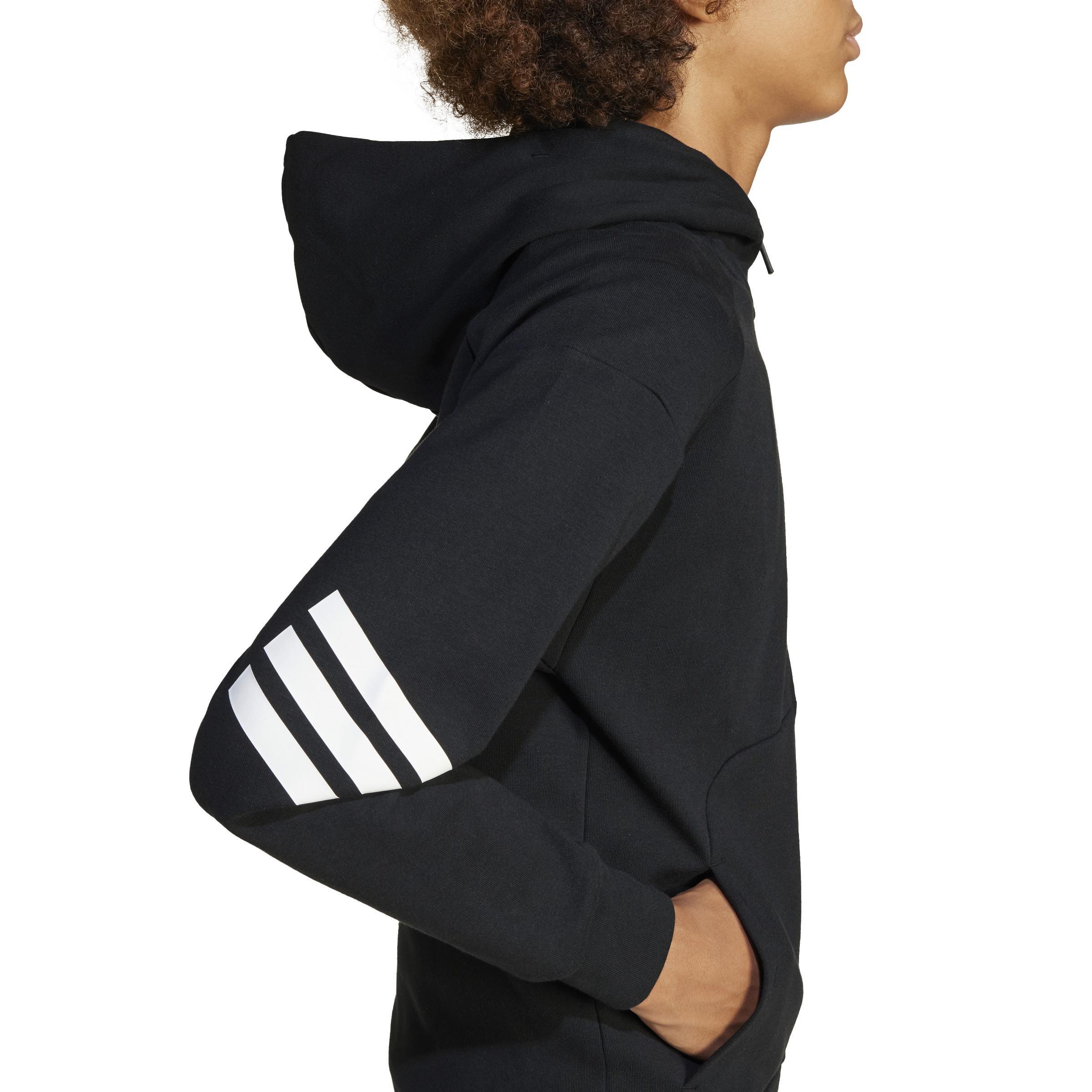 Unisex Kids Future Icons 3-Stripes Full-Zip Hooded Track Jacket, Black, , large image number 4