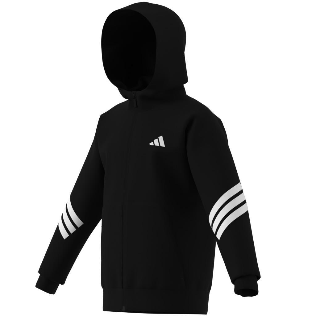 Unisex Future Icons 3-Stripes Full-Zip Hooded Track Jacket Kids, Black, A701_ONE, large image number 7