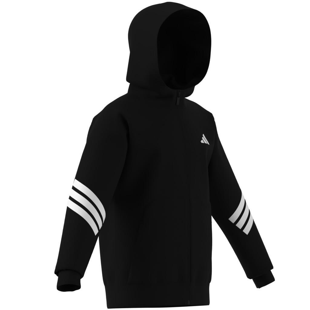 Unisex Kids Future Icons 3-Stripes Full-Zip Hooded Track Jacket, Black, , large image number 9