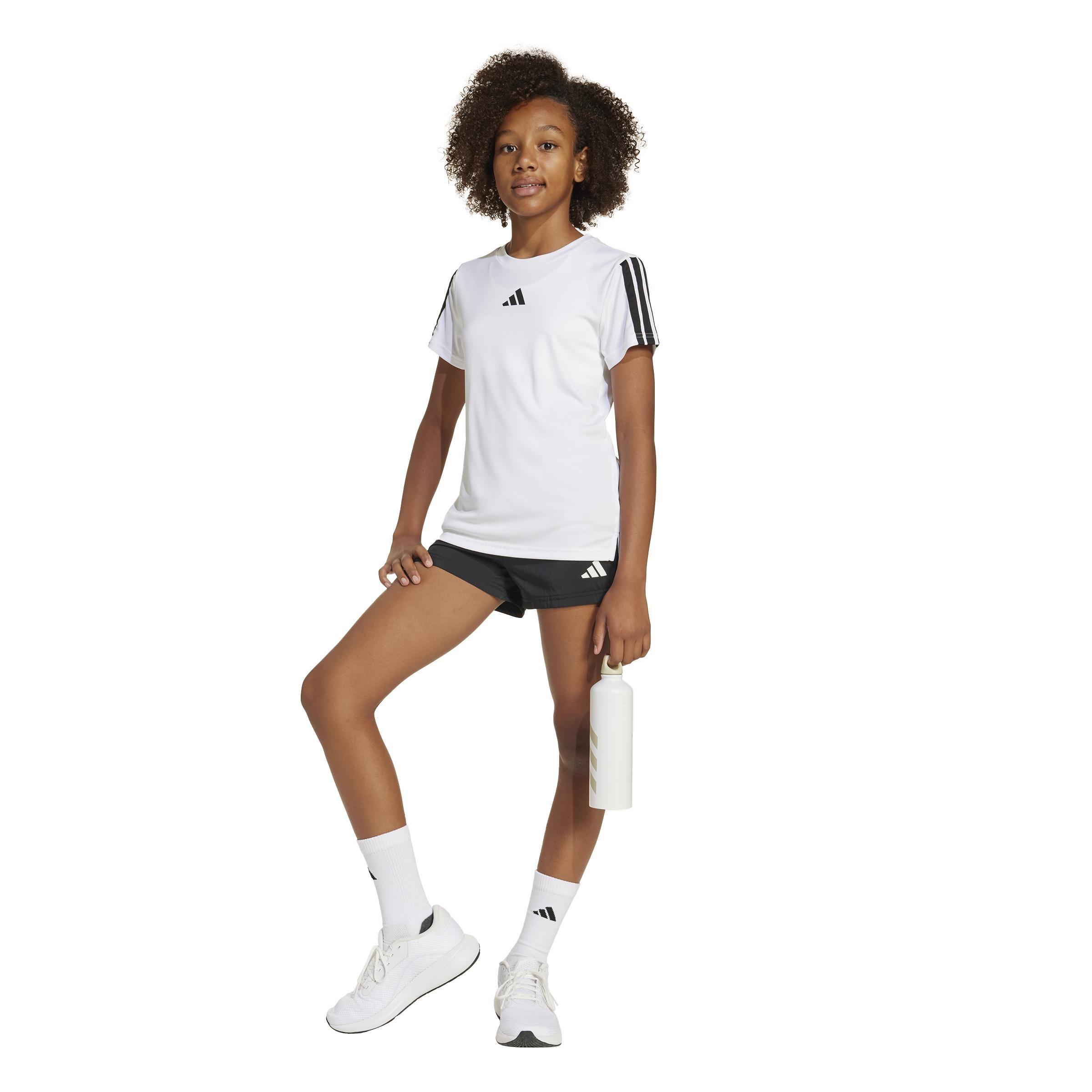 Kids Training Essentials 3-Stripes Tee, White, A701_ONE, large image number 6