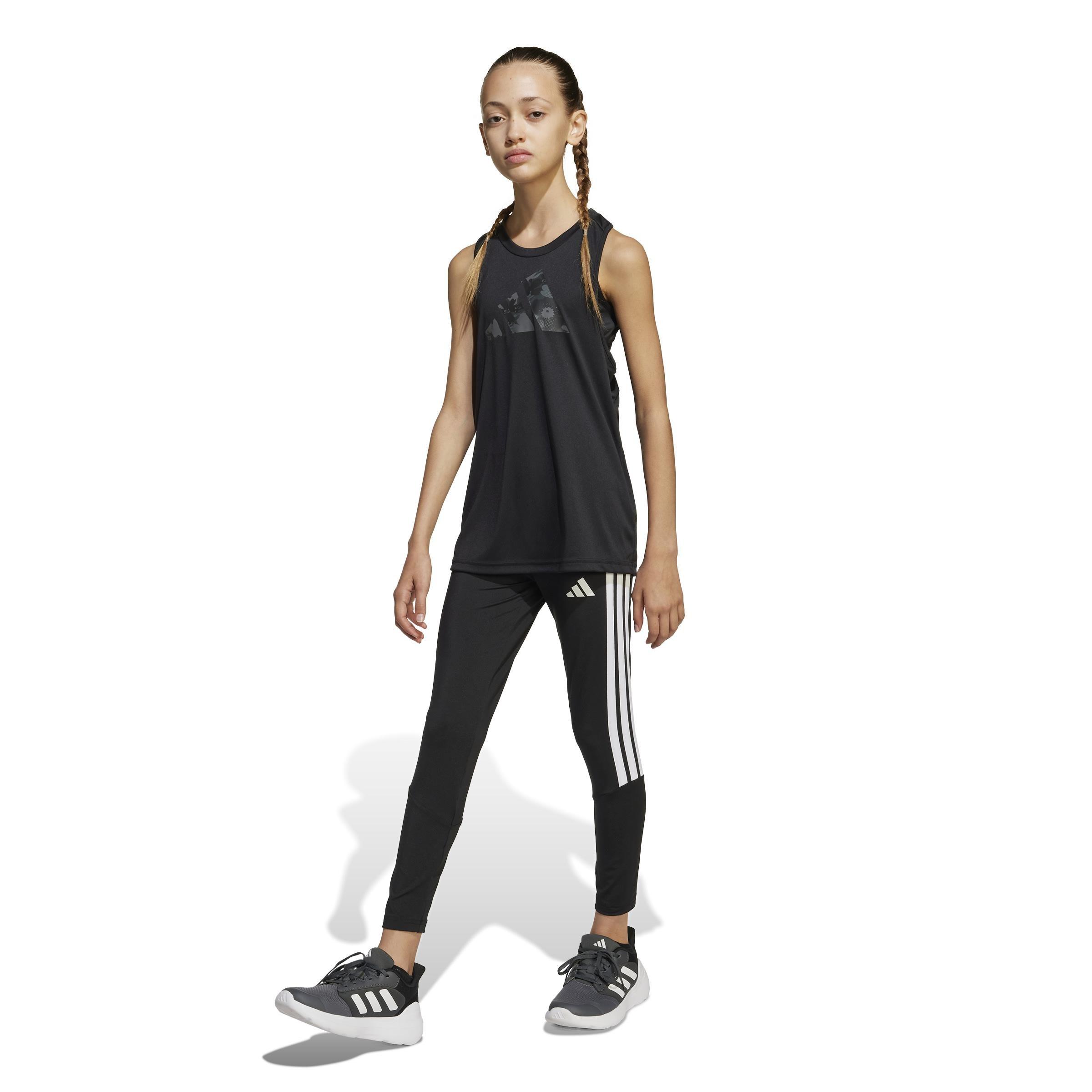 Kids Train Essentials 3-Stripes Leggings, Black, , large image number 12
