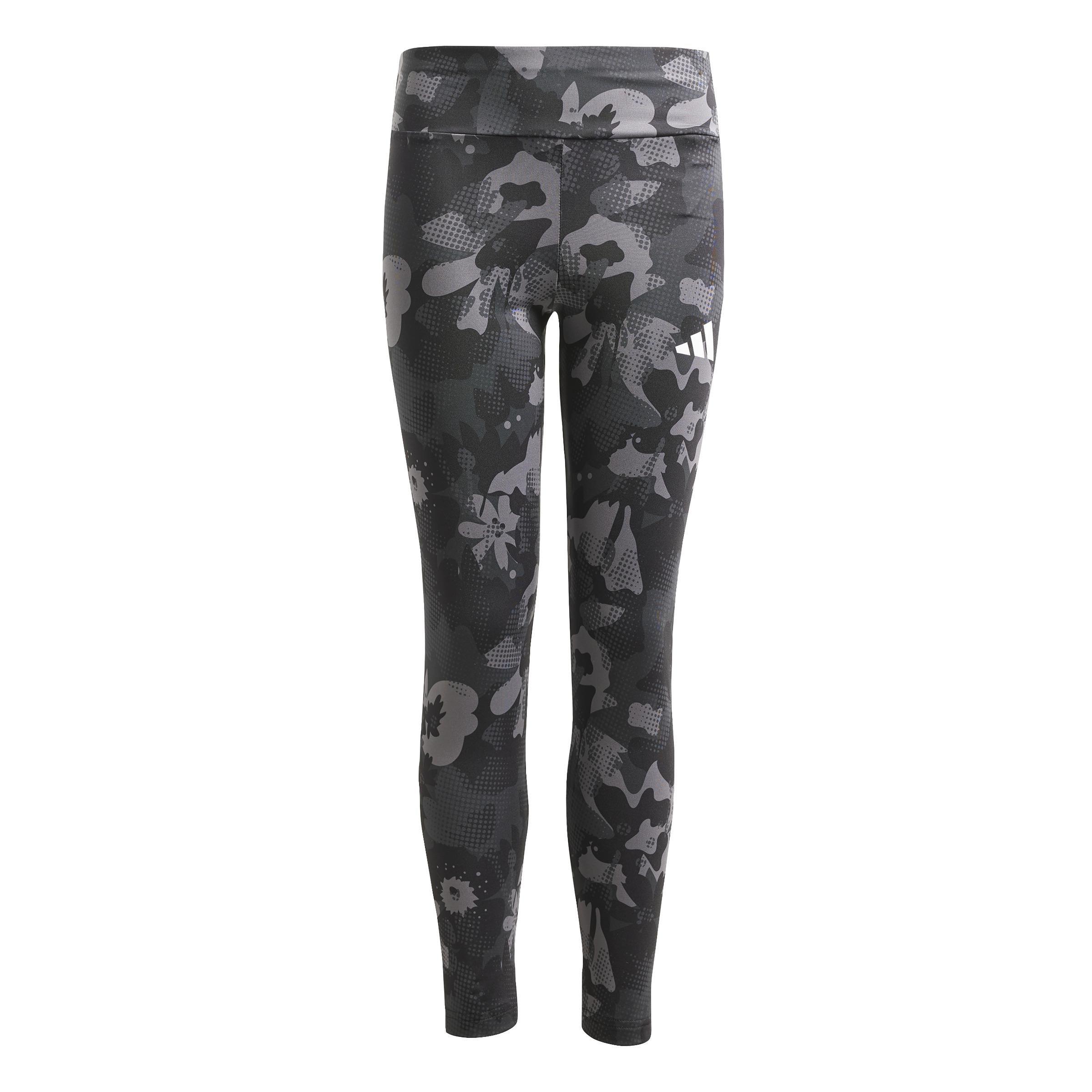 Train Essentials Flower Print Leggings Kids, Grey, A701_ONE, large image number 0