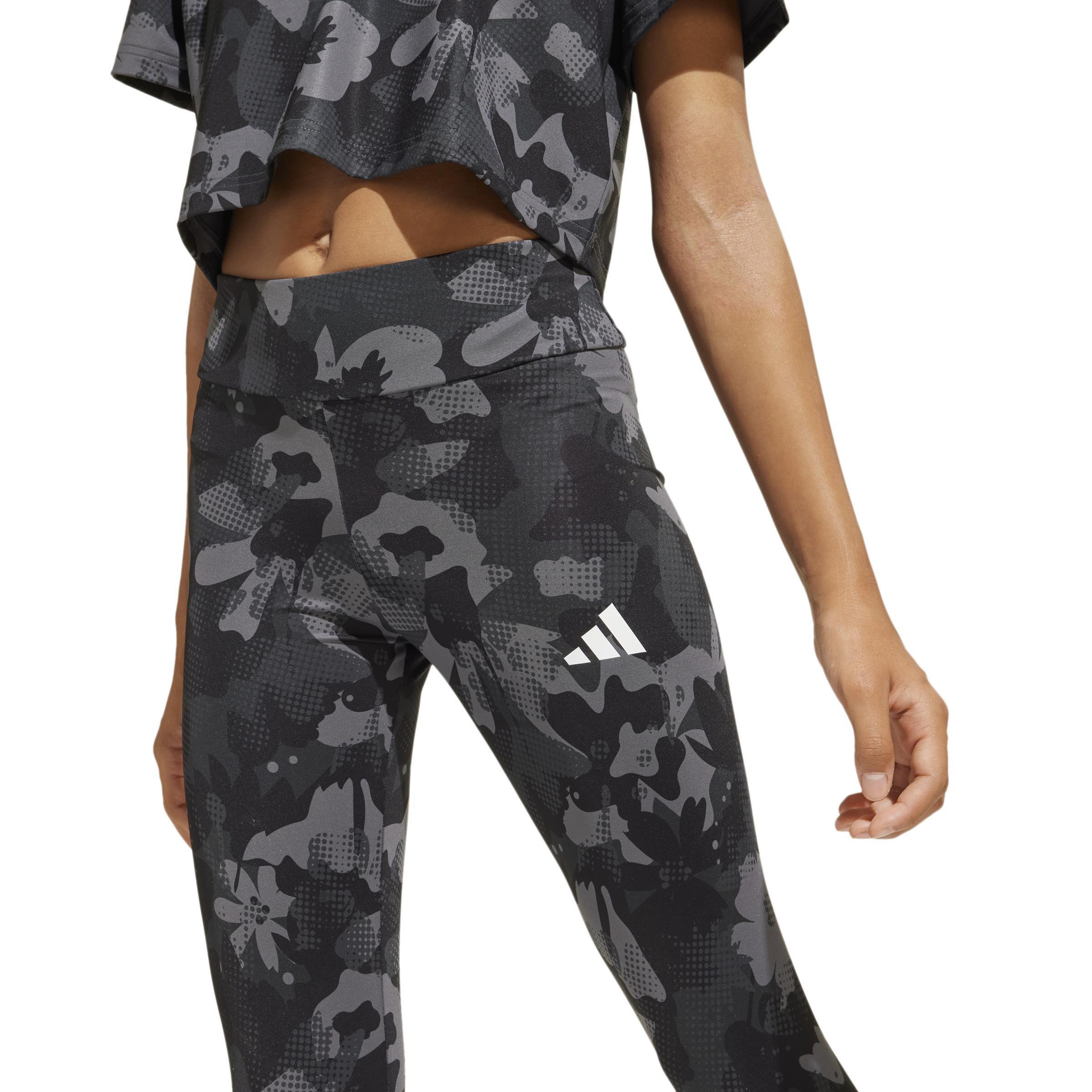 Kids Train Essentials Flower Print Leggings, Grey, , large image number 3