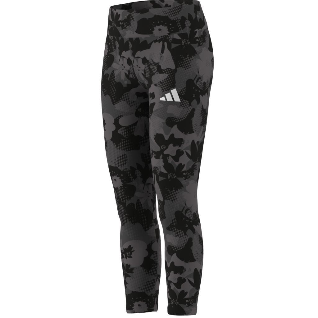 Kids Train Essentials Flower Print Leggings, Grey, , large image number 4